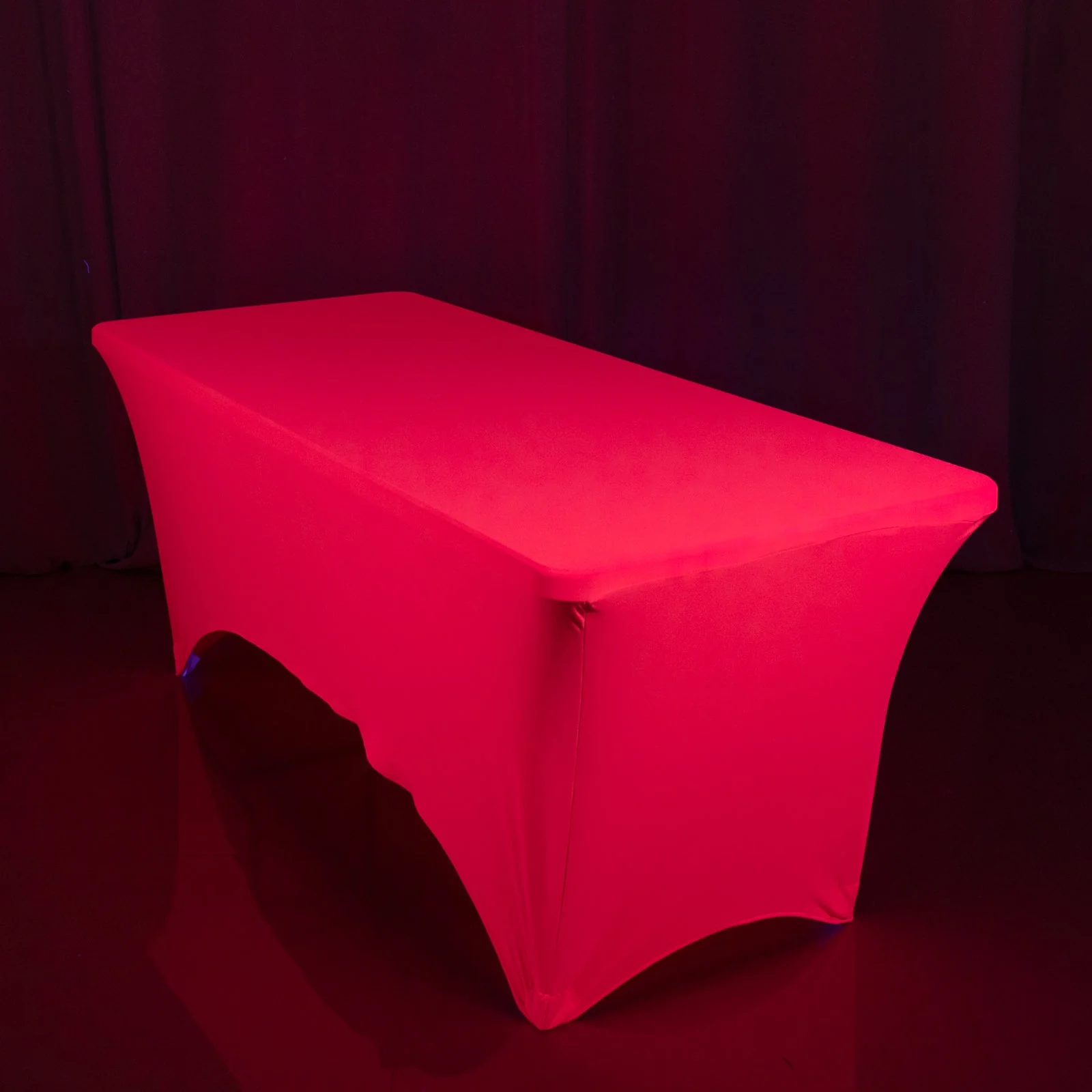 Glow Neon Fuchsia Fitted Tablecloth – 6ft Spandex, Wrinkle-Free Cover for Rectangular Tables - Image 2