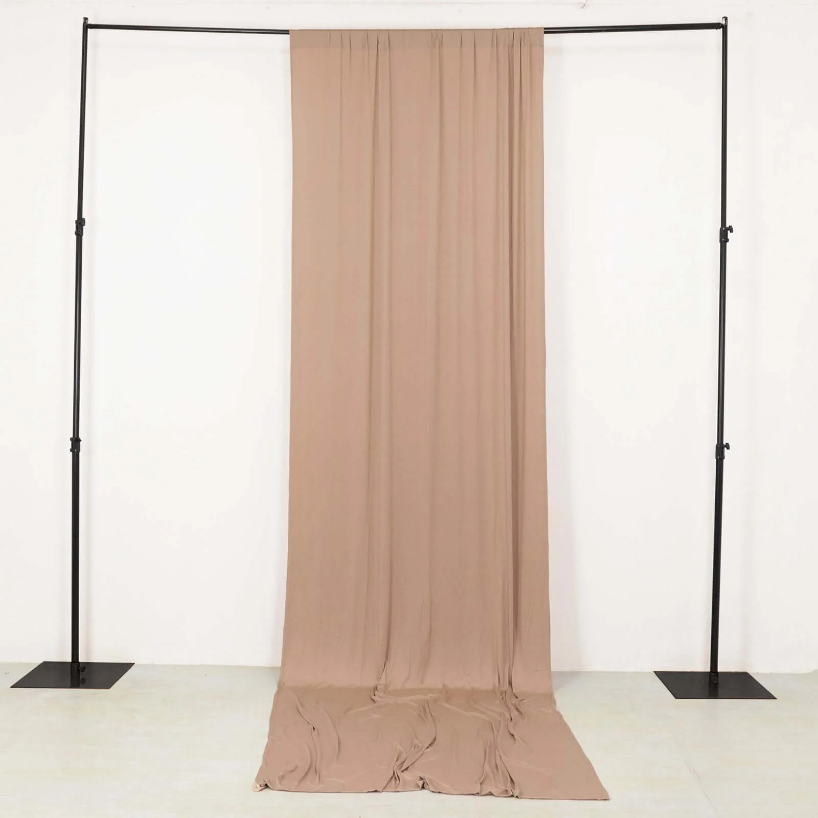 Nude 4-Way Stretch Spandex Backdrop Drape Curtain, Wrinkle Free Event Divider Panel with Rod Pockets - 5ftx14ft