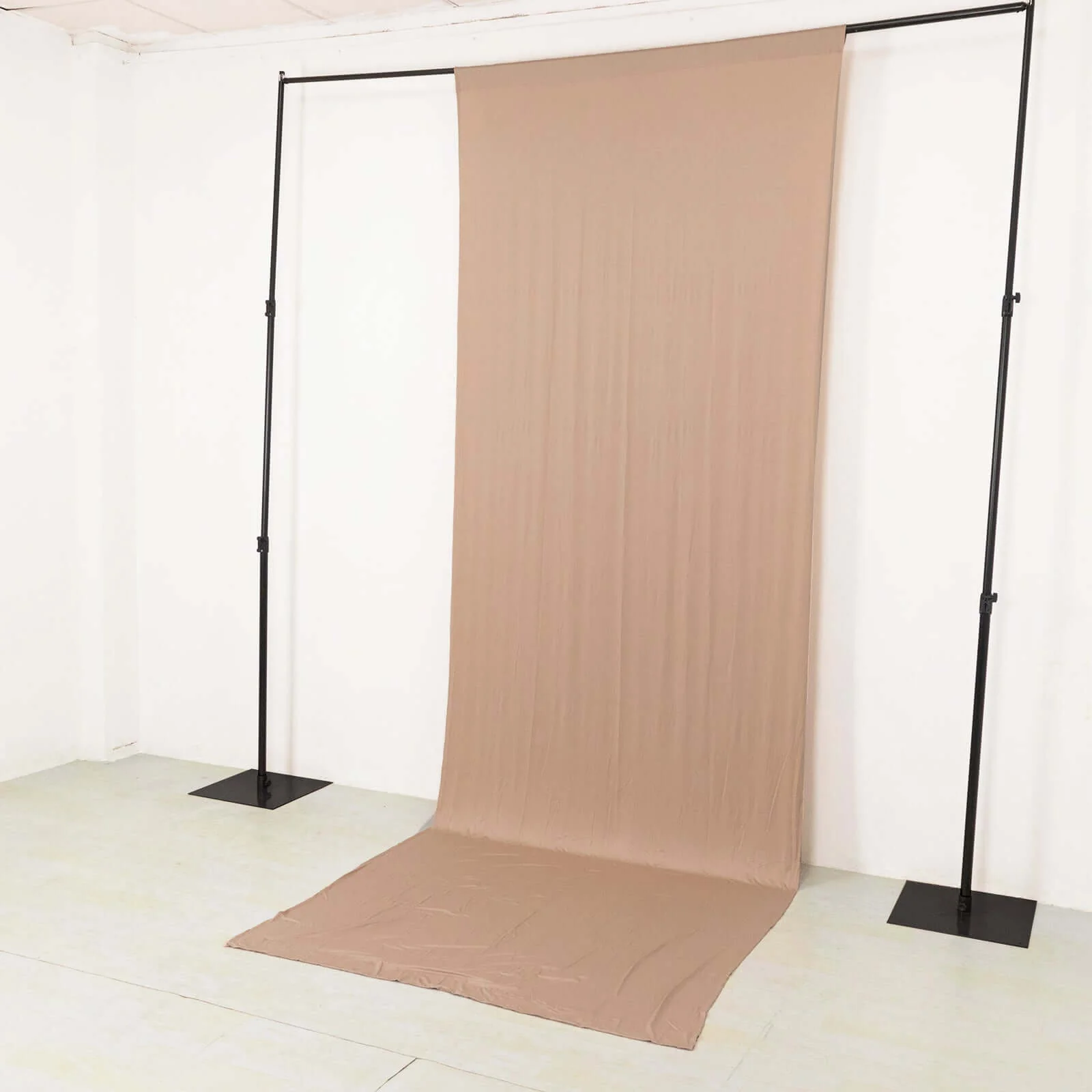 Nude 4-Way Stretch Spandex Backdrop Drape Curtain, Wrinkle Free Event Divider Panel with Rod Pockets - 5ftx14ft - Image 2