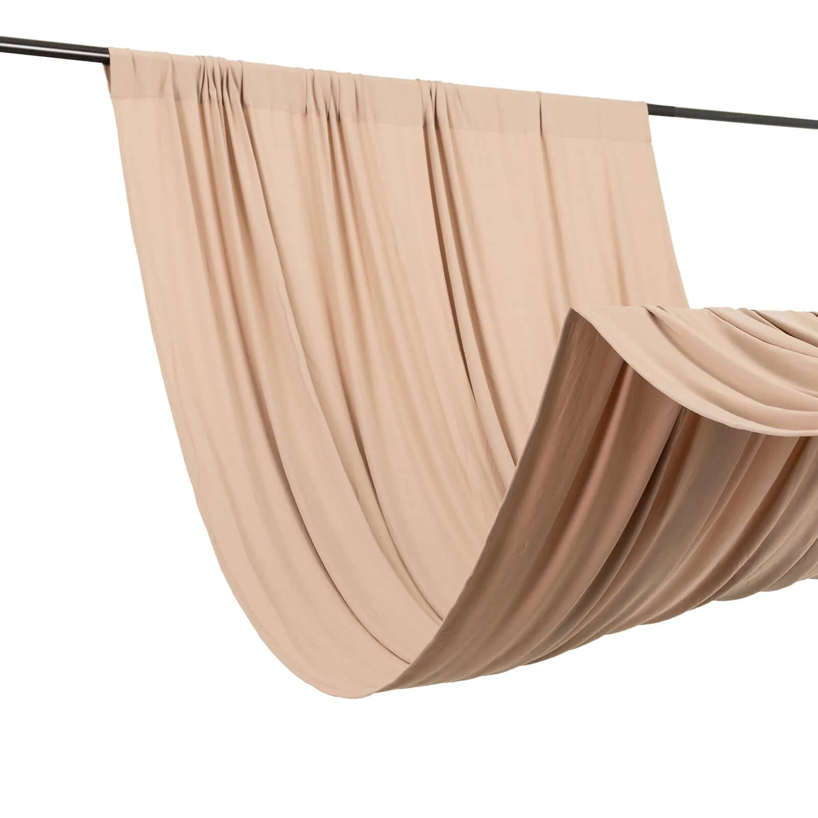 Nude 4-Way Stretch Spandex Backdrop Drape Curtain, Wrinkle Free Event Divider Panel with Rod Pockets - 5ftx14ft - Image 8