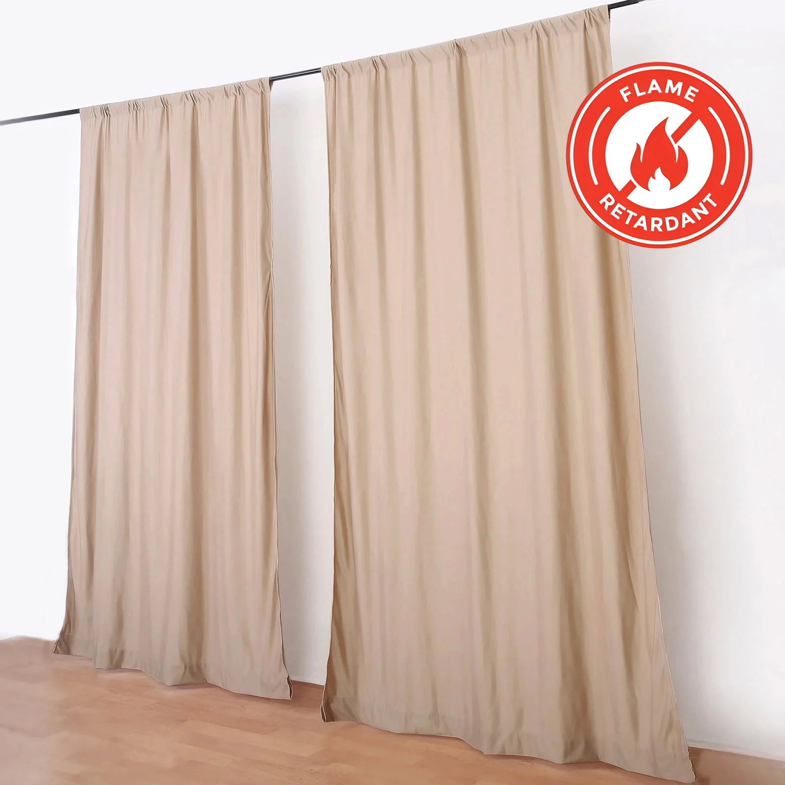 2 Pack 5ftx10ft Nude Scuba Polyester Backdrop Drape Curtains, Durable Flame Resistant Event Divider Panels Wrinkle Free With Rod Pockets - Image 6