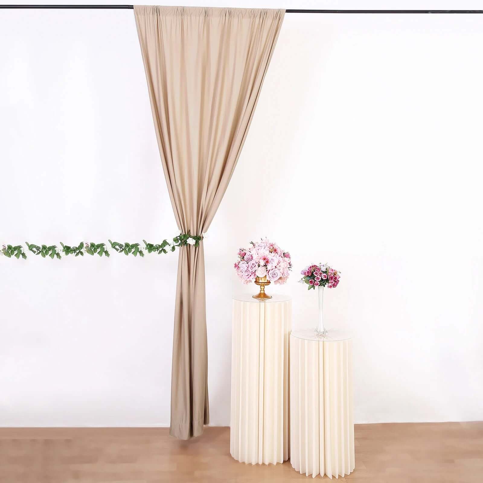 2 Pack 5ftx10ft Nude Scuba Polyester Backdrop Drape Curtains, Durable Flame Resistant Event Divider Panels Wrinkle Free With Rod Pockets - Image 7
