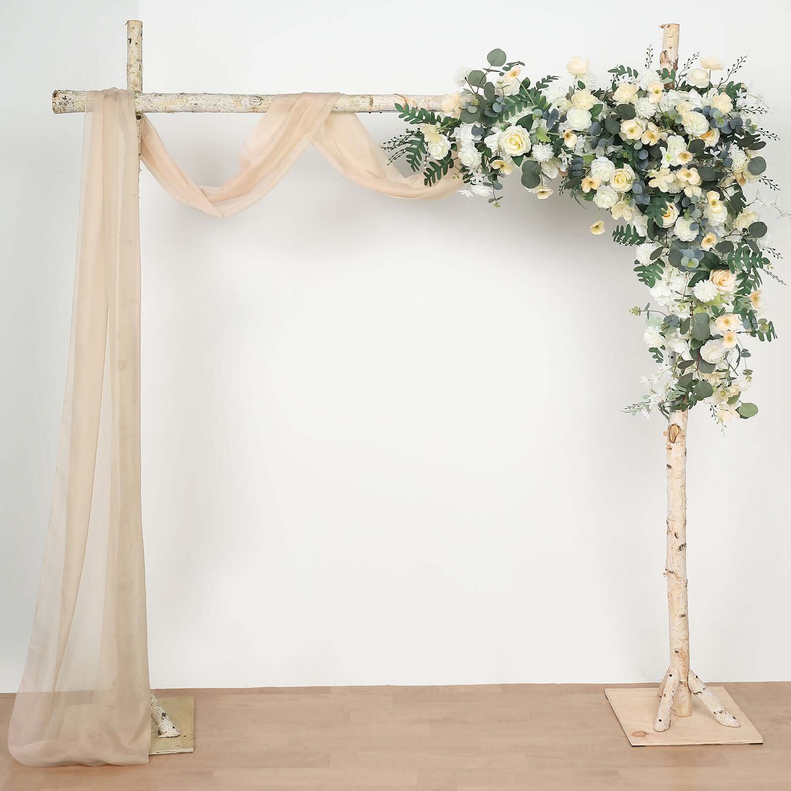 Nude Sheer Organza Wedding Arch Draping Fabric, Long Curtain Backdrop Window Scarf Valance 18ft - Image 5