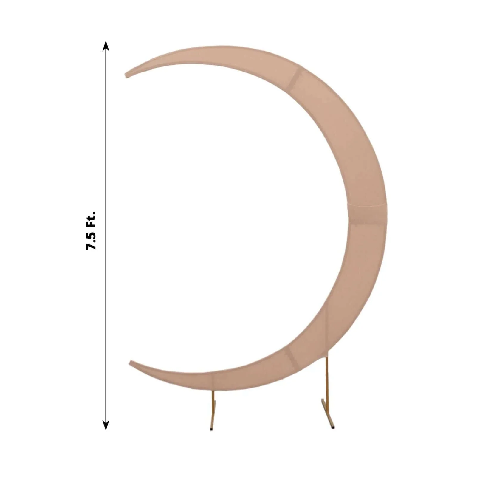 Nude Spandex Crescent Moon Chiara Backdrop Stand Cover, Custom Fitted Wedding Arch Cover - 7.5ft - Image 3
