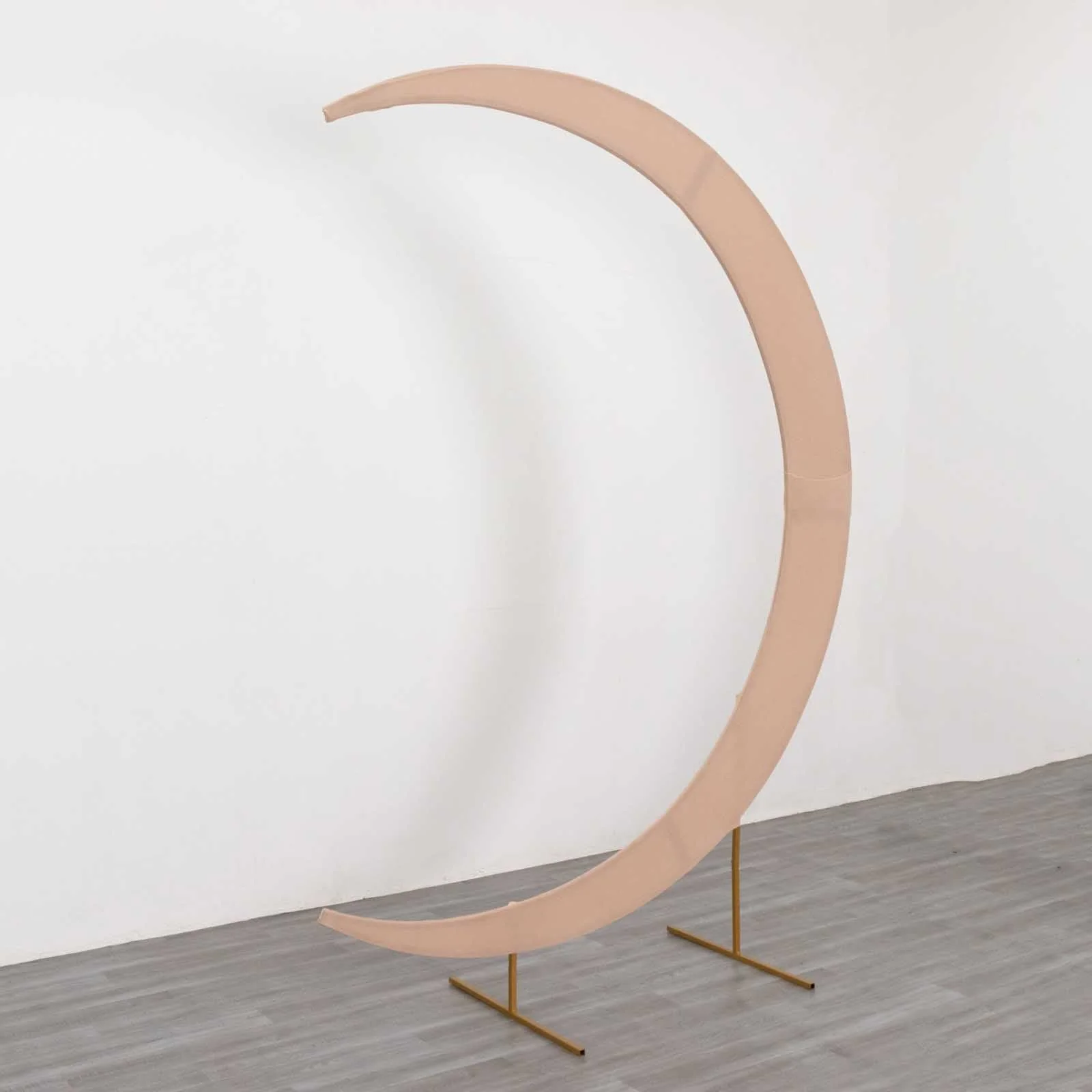 Nude Spandex Crescent Moon Chiara Backdrop Stand Cover, Custom Fitted Wedding Arch Cover - 7.5ft - Image 7