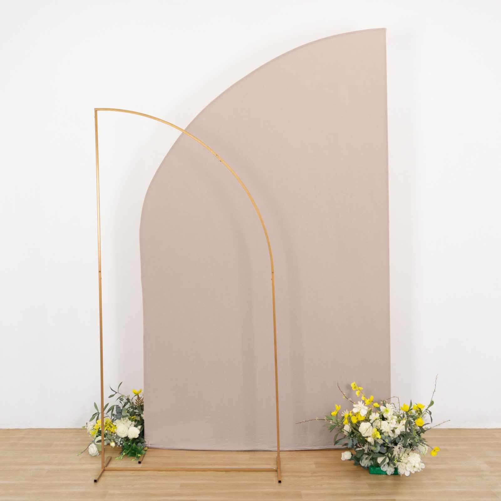 Nude Spandex Fitted Chiara Backdrop Stand Cover For Half Moon Top Wedding Arch - 8ft - Image 10