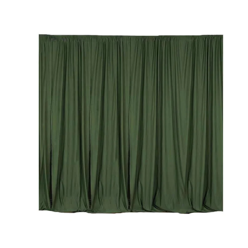 2 Pack 5ftx10ft Olive Green Scuba Polyester Backdrop Drape Curtains, Durable Flame Resistant Event Divider Panels Wrinkle Free With Rod Pockets - Image 2