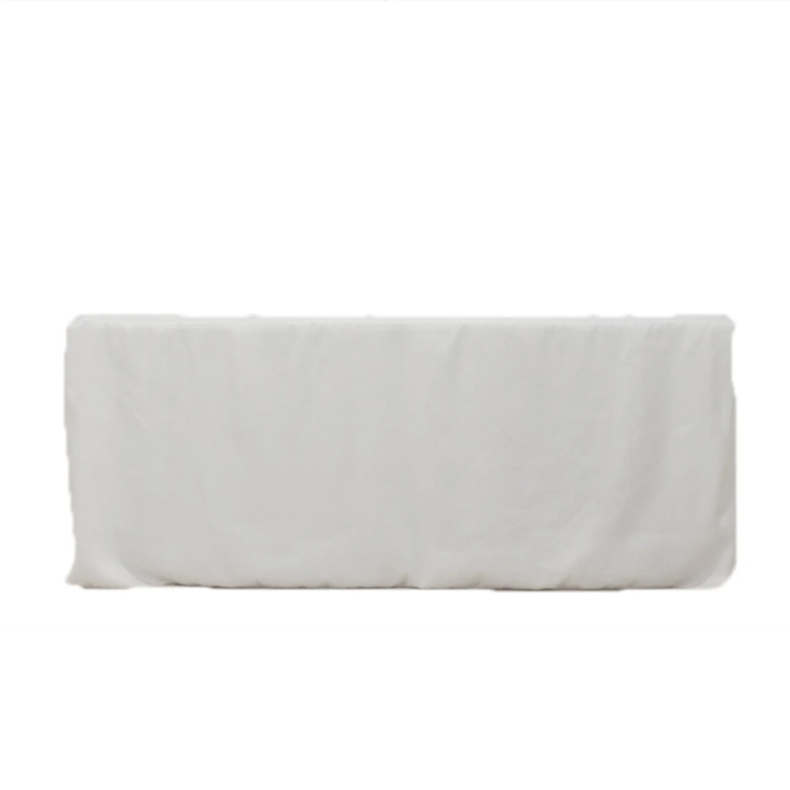 Open Back Fitted Polyester Rectangle Tablecloth 72"x30" White - Ideal for Trade Shows and Displays - Image 3