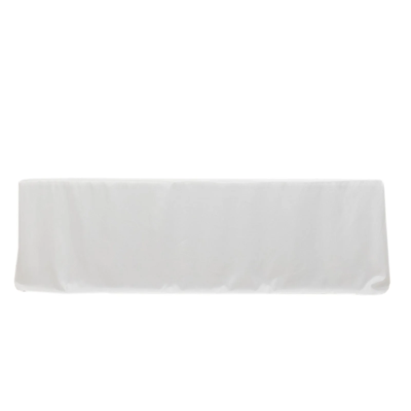 Open Back Fitted Polyester Rectangle Tablecloth 96"x30" White - Ideal for Trade Shows and Events - Image 5