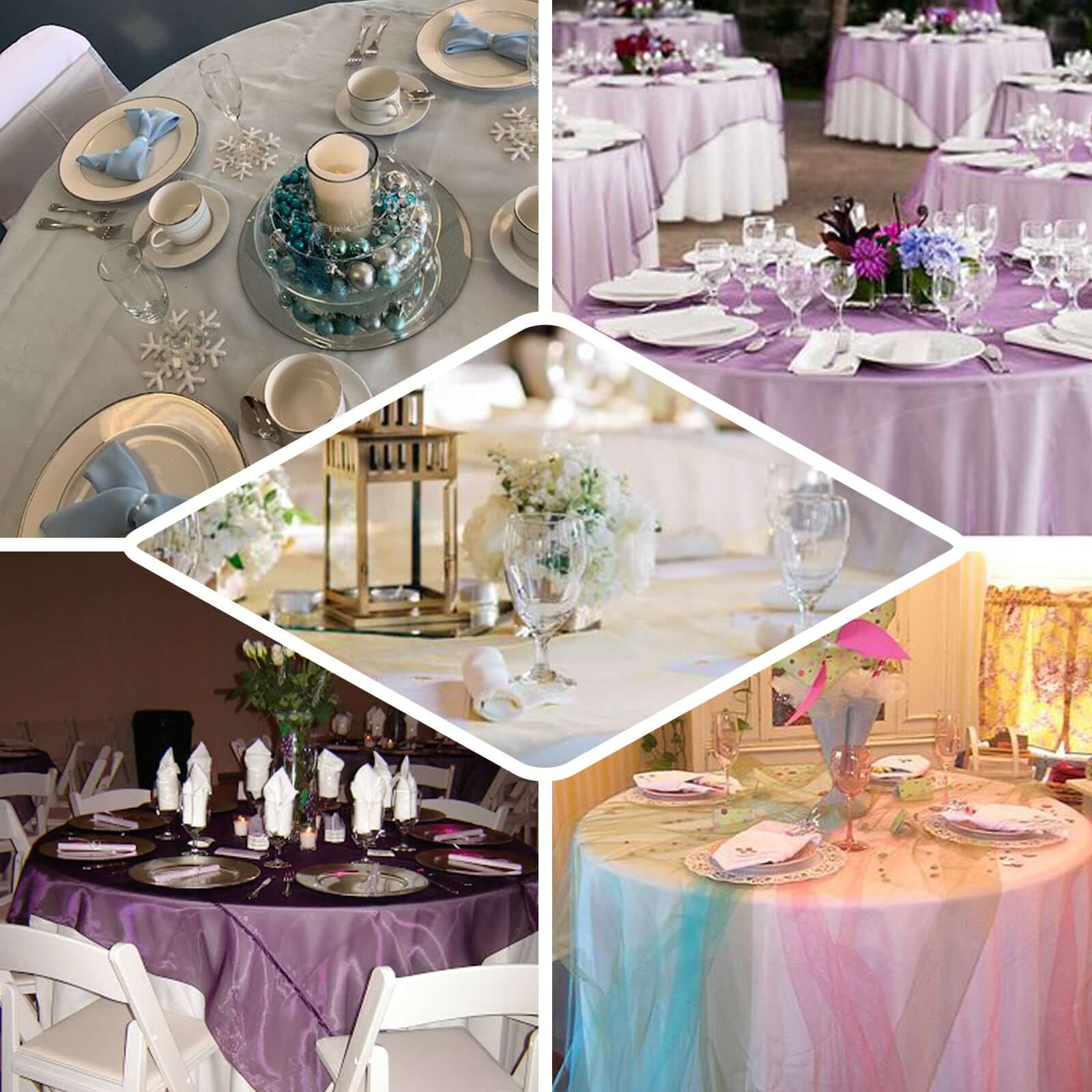 10 Pack Organza Table Overlay 72"x72" Gold - Sheer Table Topper - Image 5