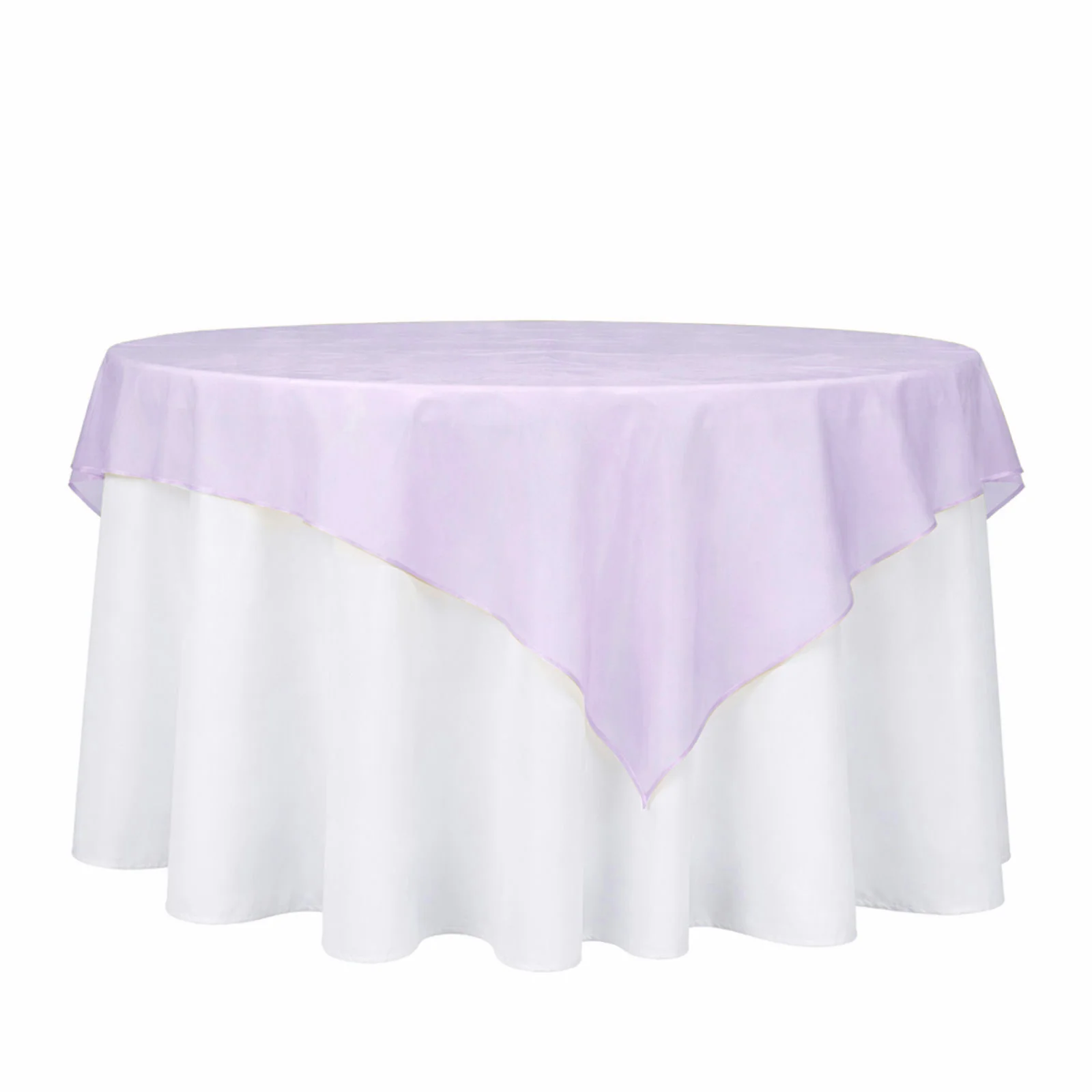 10 Pack Organza Table Overlay 72"x72" Lavender Lilac - Sheer Table Topper - Image 2