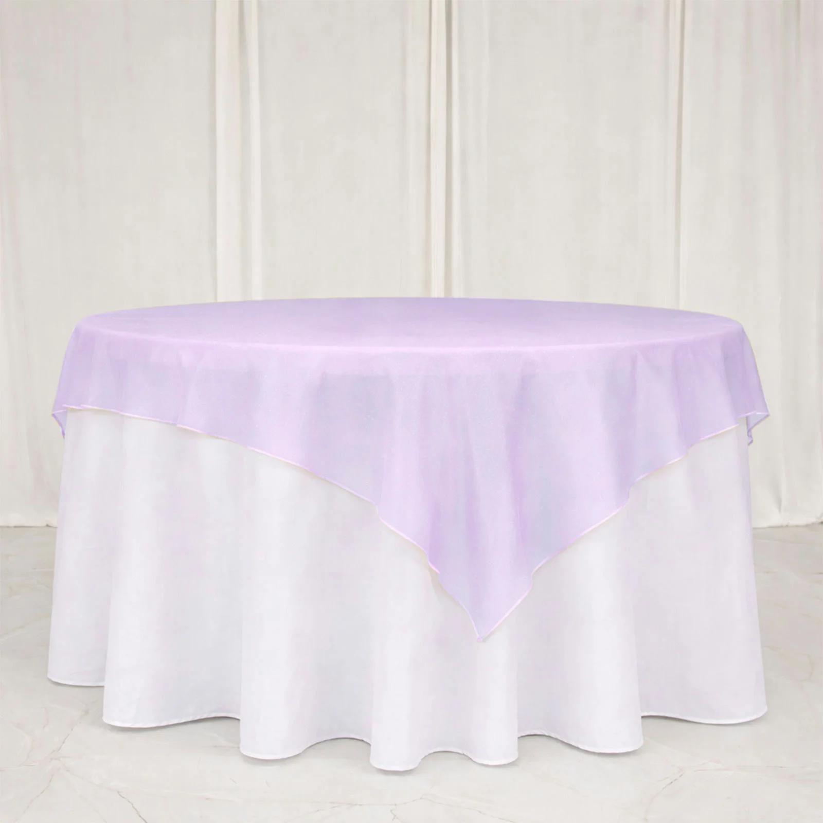 10 Pack Organza Table Overlay 72"x72" Lavender Lilac - Sheer Table Topper - Image 3