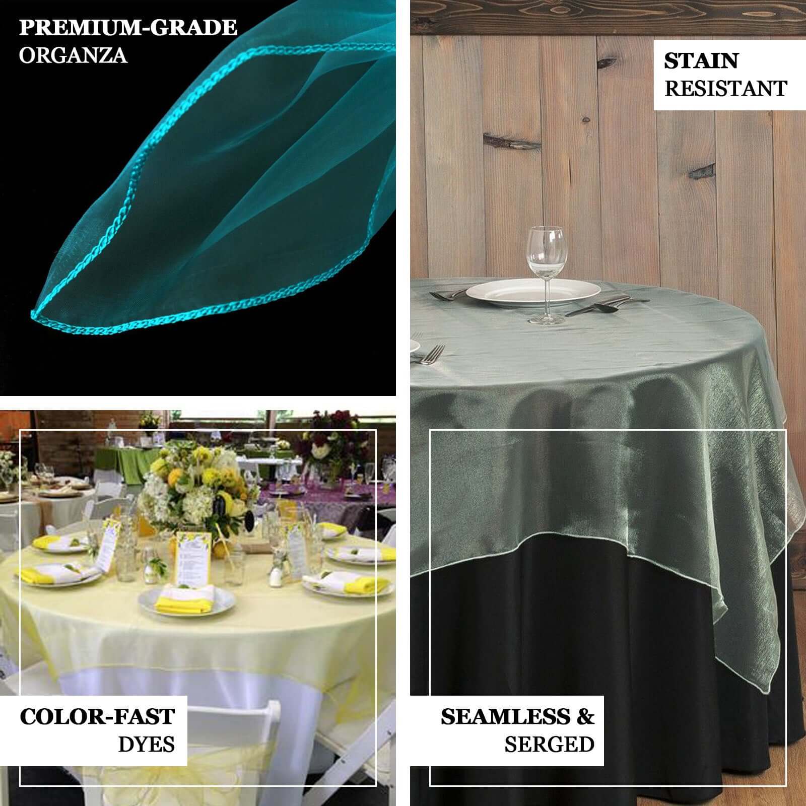 10 Pack Organza Table Overlay 72"x72" Lavender Lilac - Sheer Table Topper - Image 4