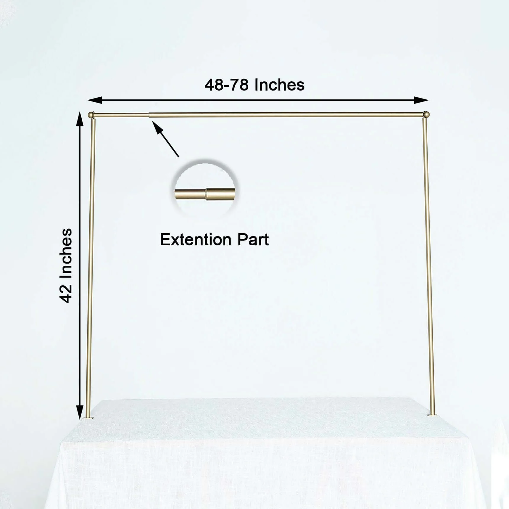 Over The Table Rod Stand 42" in Metal Gold with Clamps - Image 3