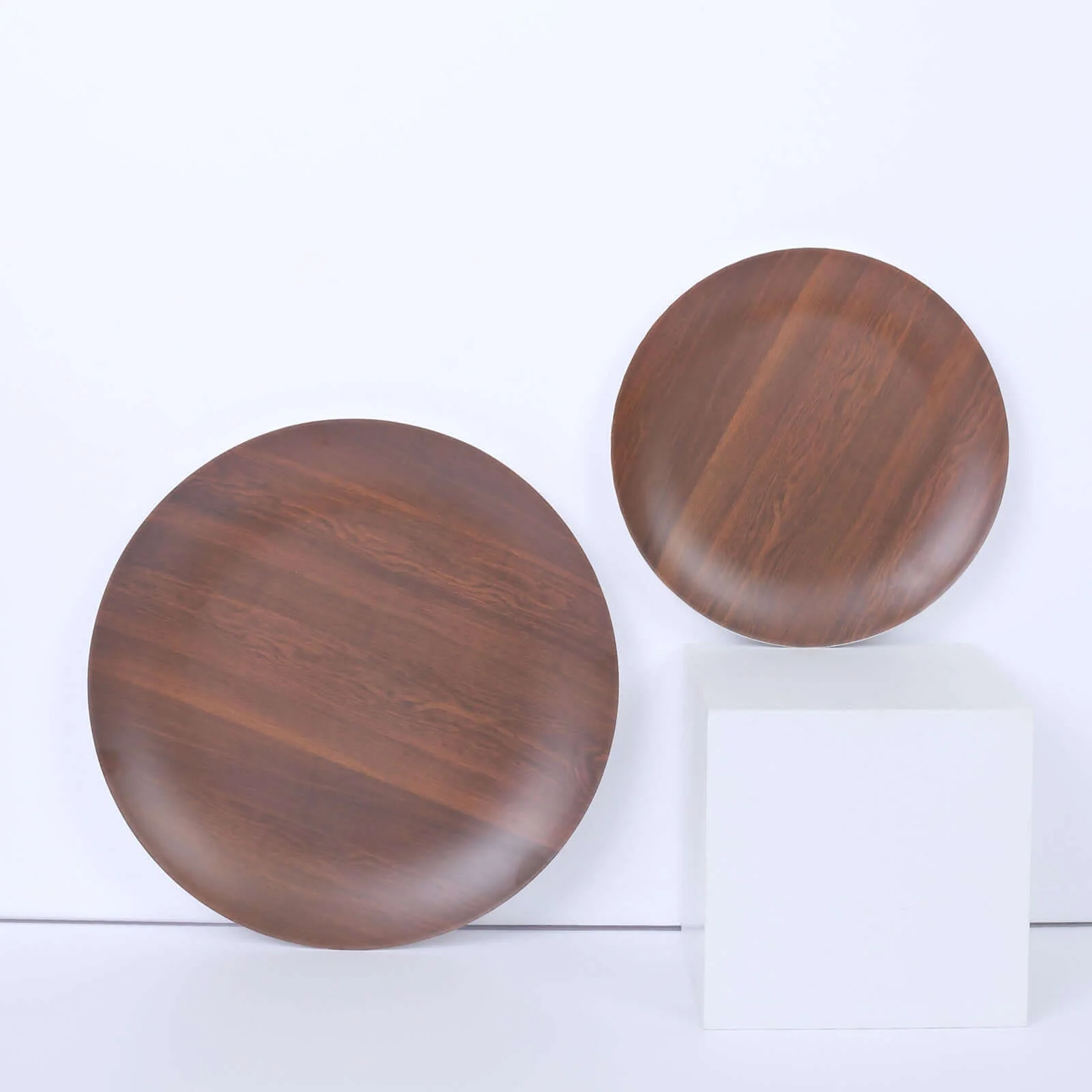 Pack of 6 Melamine Round Dinner Plates 10" Brown Wood Grain Print - Shatterproof Disposable Party Plates for Rustic Farmhouse-Inspired Events - Image 4