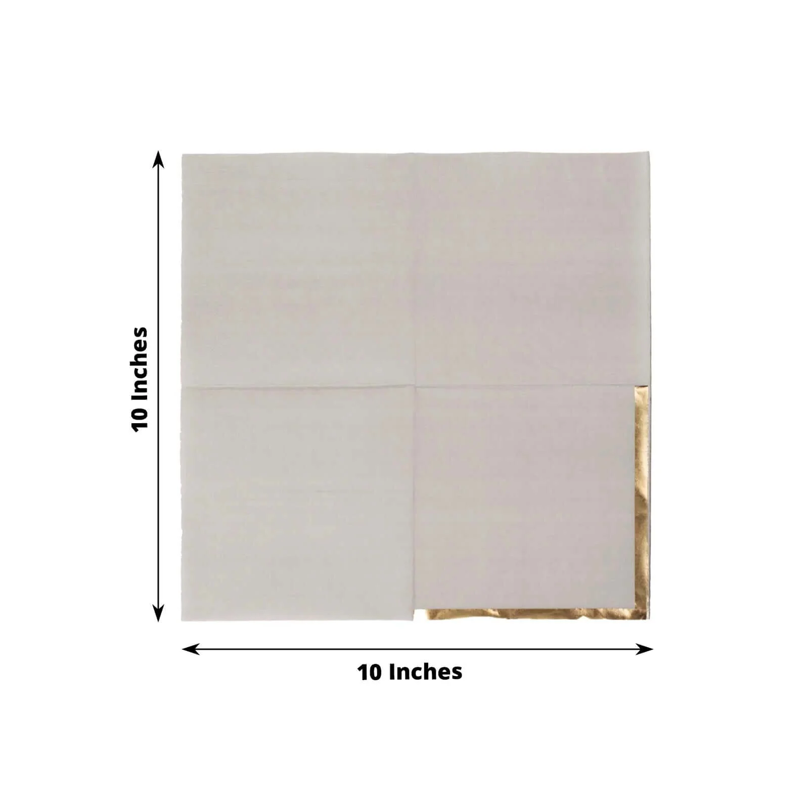 50-Pack Paper Beverage Napkins 2 Ply Gray with Gold Foil Edge 5"x5" - Soft Disposable Cocktail Napkins 18GSM - Image 3