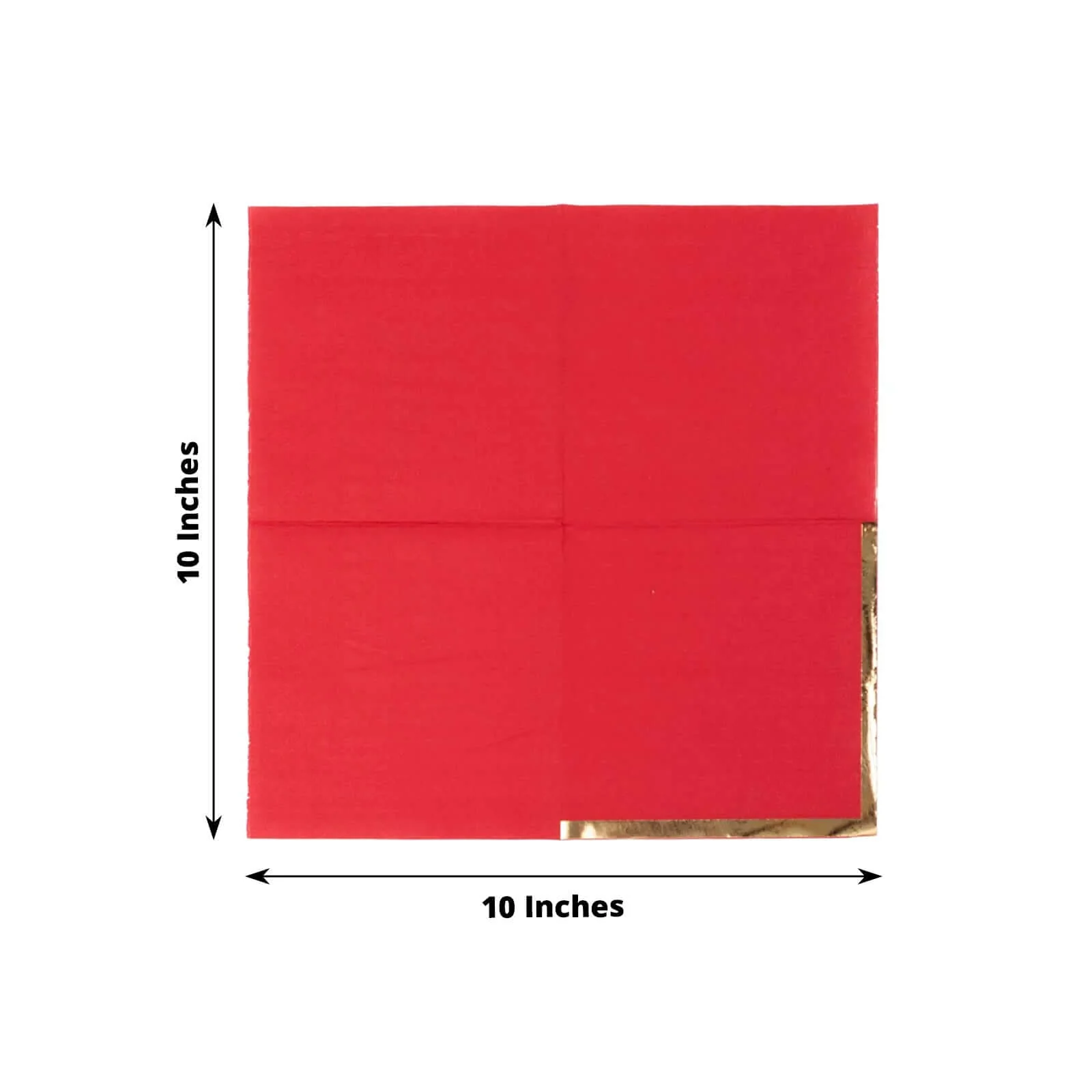 50-Pack Paper Beverage Napkins 2 Ply Red with Gold Foil Edge 5"x5" - Soft Disposable Cocktail Napkins 18GSM - Image 3