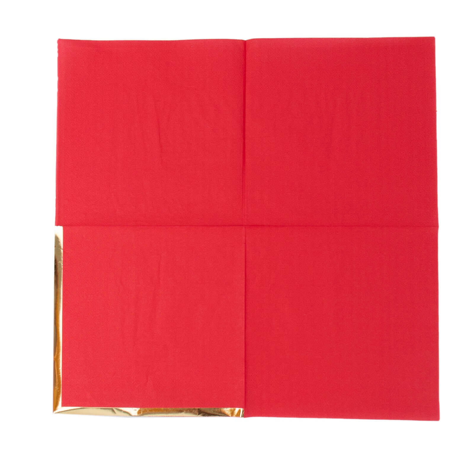 50-Pack Paper Beverage Napkins 2 Ply Red with Gold Foil Edge 6.5"x6.5" - Soft Disposable Cocktail Napkins - Image 12