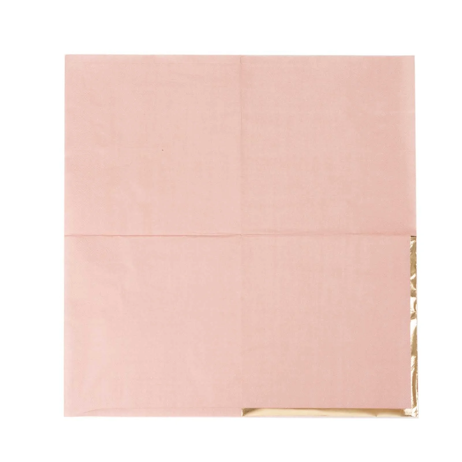 50-Pack Paper Beverage Napkins 2 Ply Dusty Rose with Gold Foil Edge 6.5"x6.5" - Soft Disposable Cocktail Napkins - Image 5