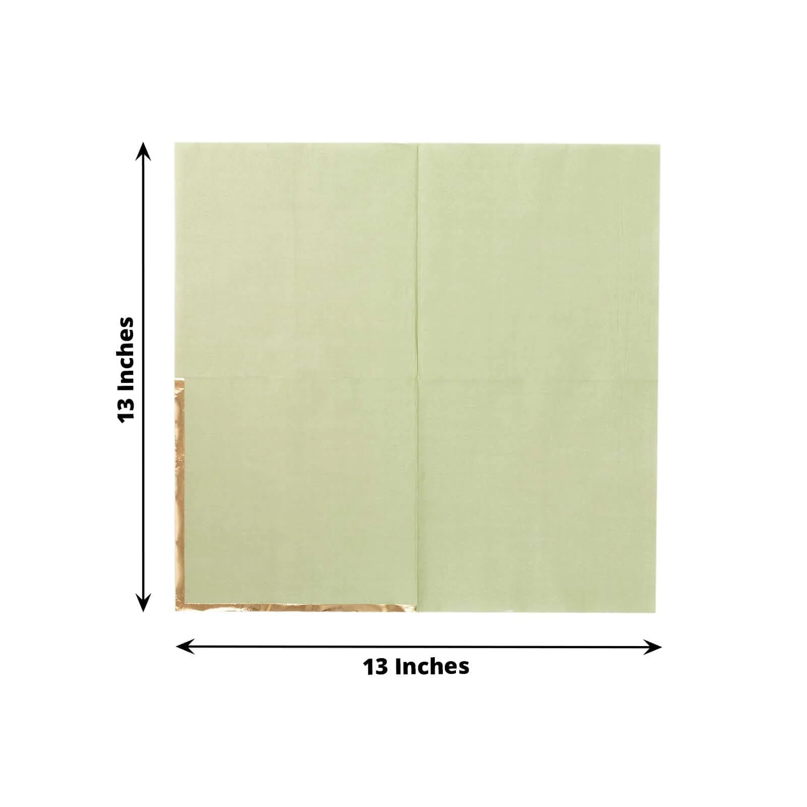 50-Pack Paper Beverage Napkins 2 Ply Sage Green with Gold Foil Edge 6.5"x6.5" - Soft Disposable Cocktail Napkins - Image 3