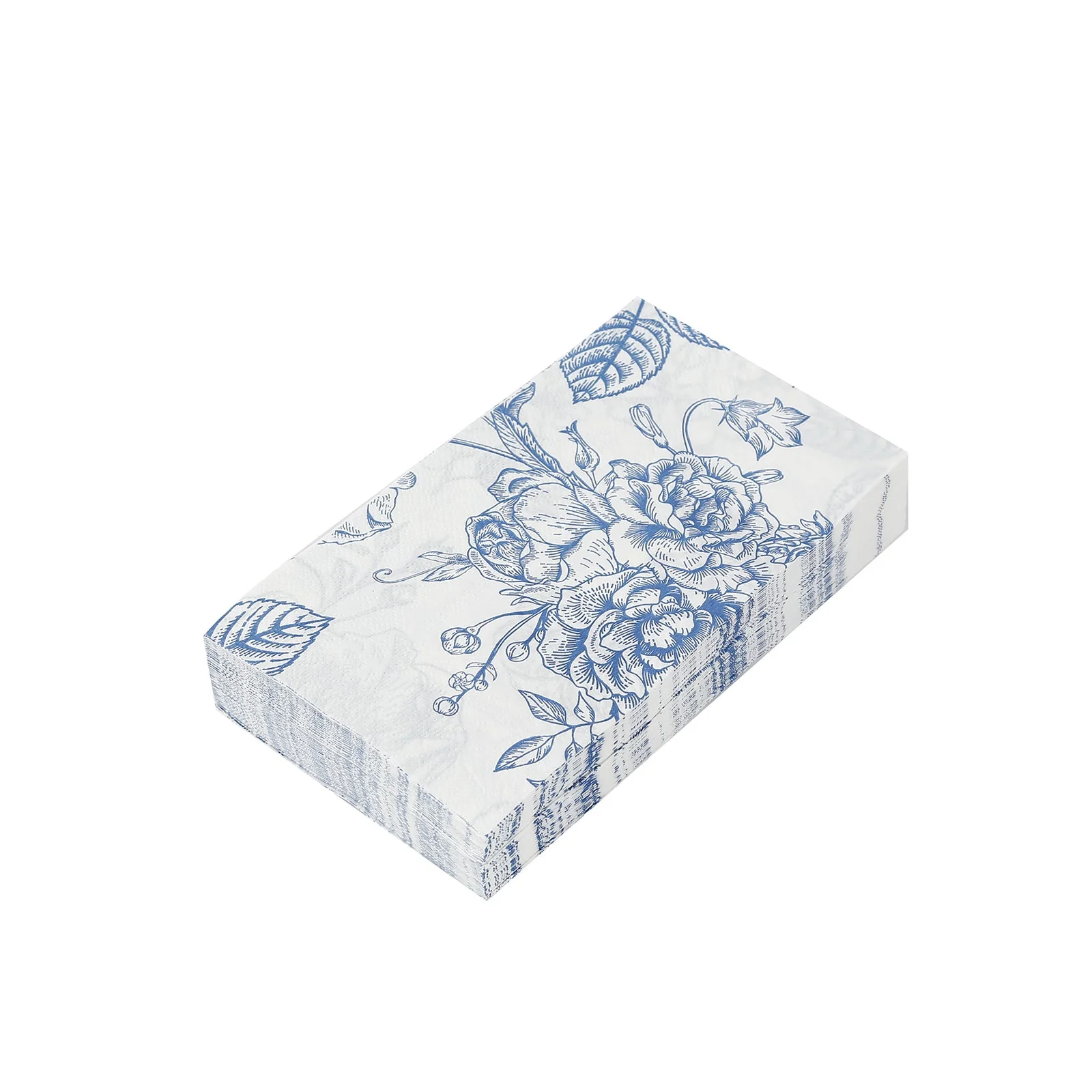 50-Pack Paper Dinner Napkins 2-Ply White with Matte Blue French Toile Floral Pattern - Soft Disposable Party Napkins - Image 9