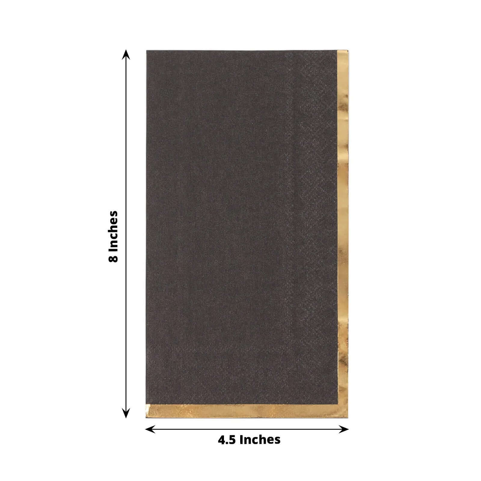 50-Pack Paper Dinner Napkins 2 Ply Black with Gold Foil Edge - Soft Disposable Napkins for Events - Image 3