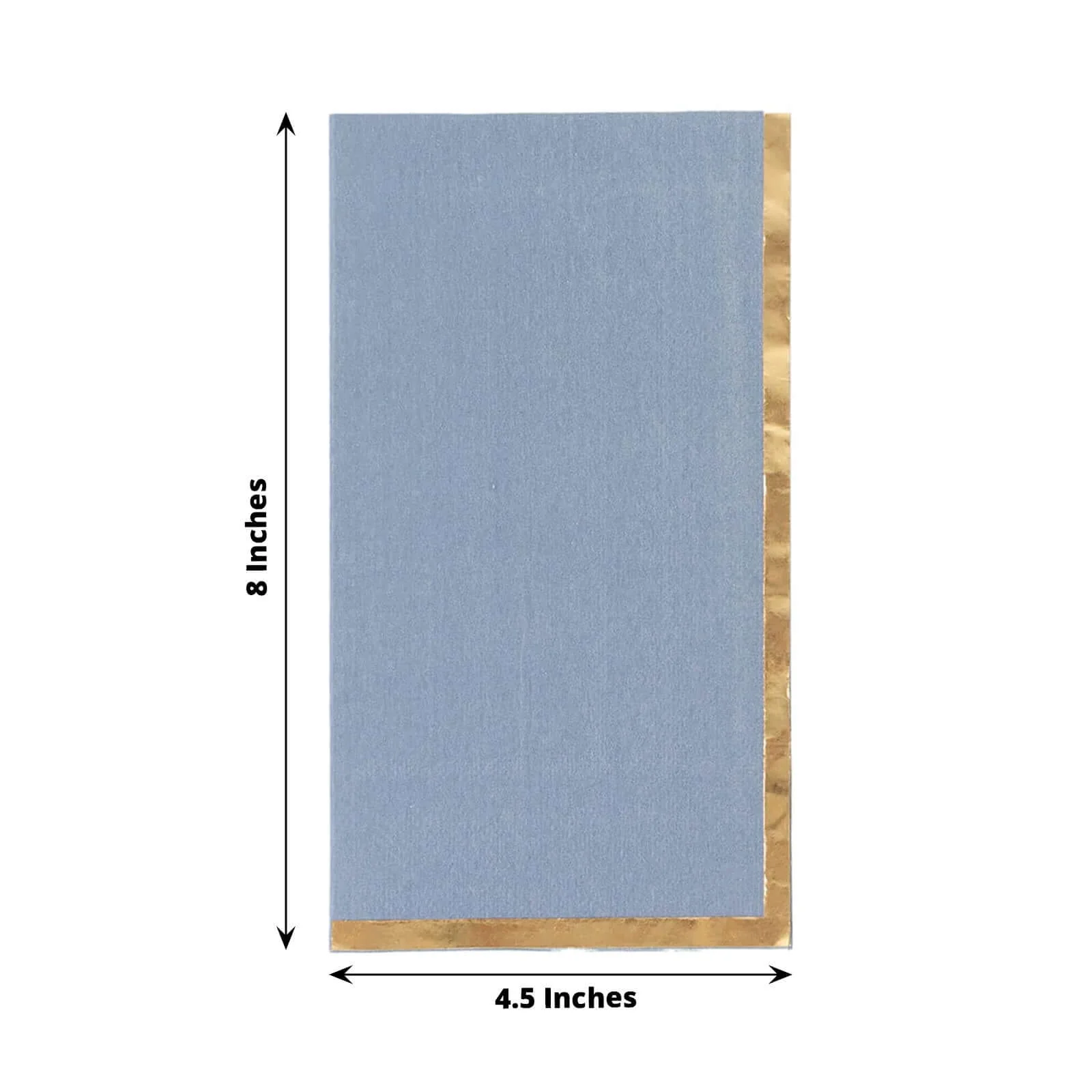 50-Pack Paper Dinner Napkins 2 Ply Dusty Blue with Gold Foil Edge - Soft Disposable Napkins - Image 3