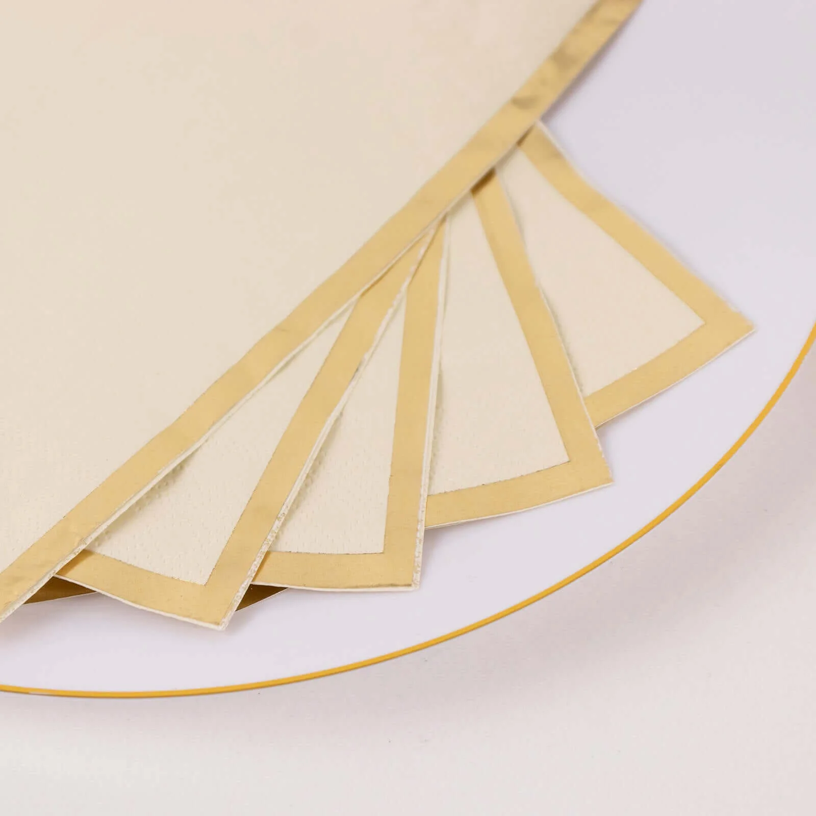 50-Pack Paper Dinner Napkins 2 Ply Ivory with Gold Foil Edge - Soft Disposable Napkins - Image 7