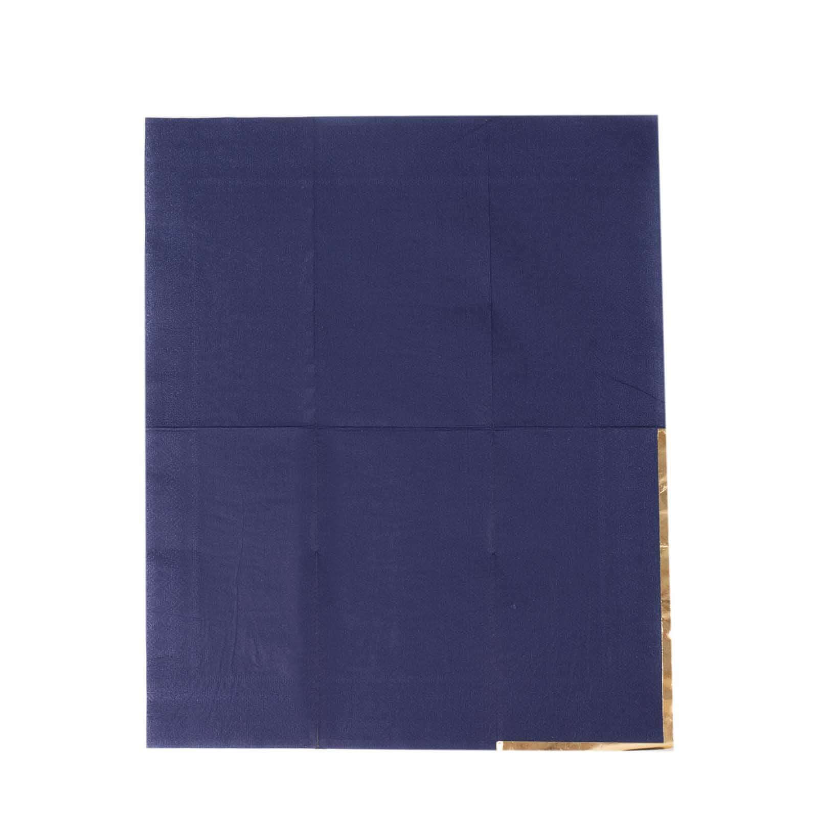 50-Pack Paper Dinner Napkins 2 Ply Navy Blue with Gold Foil Edge - Soft Disposable Napkins - Image 9