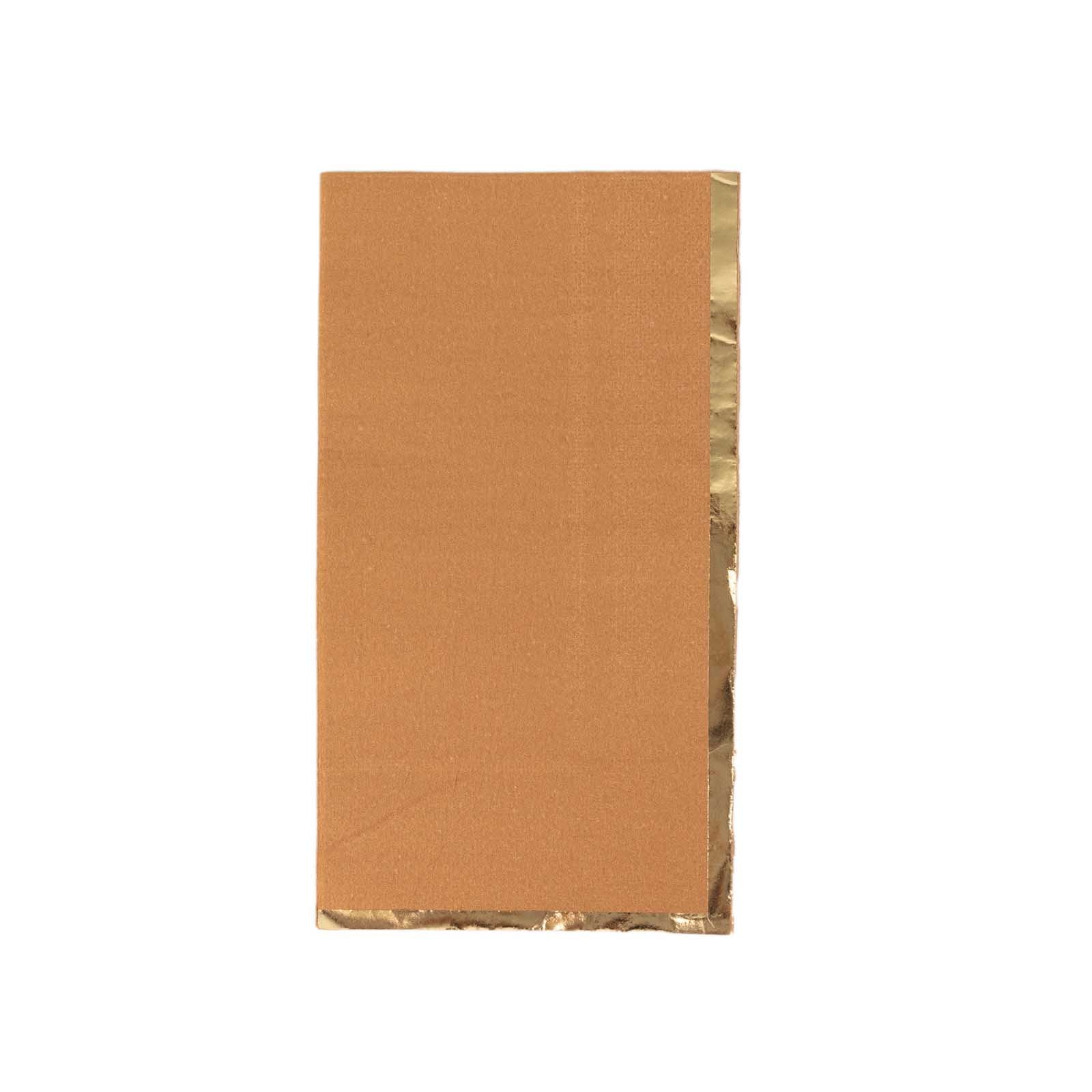 50-Pack Paper Dinner Napkins 2 Ply Terracotta with Gold Foil Edge - Soft Disposable Napkins - Image 8