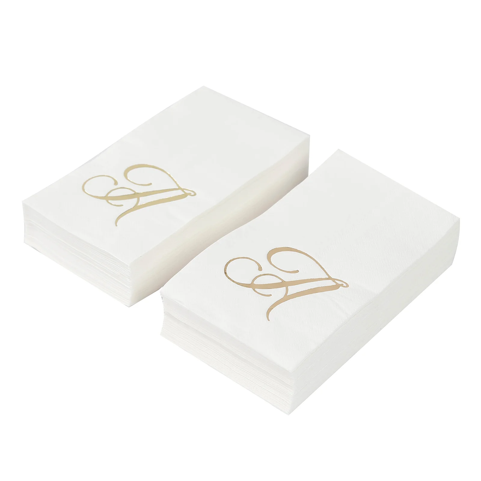100-Pack Paper Dinner Napkins White with Gold Foil Monogram "A" – 8"x4" Folded, Disposable Party Napkins - Image 7