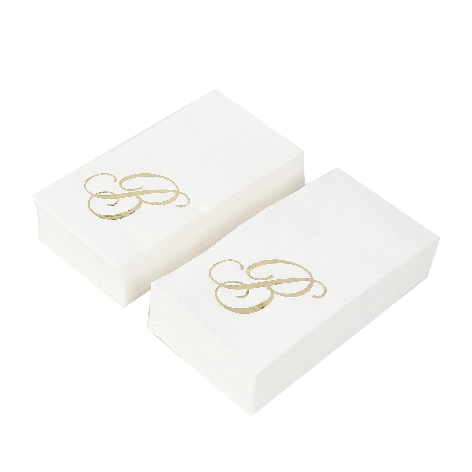 100-Pack Paper Dinner Napkins White with Gold Foil Monogram "B" – 8"x4" Folded, Disposable Party Napkins - Image 6