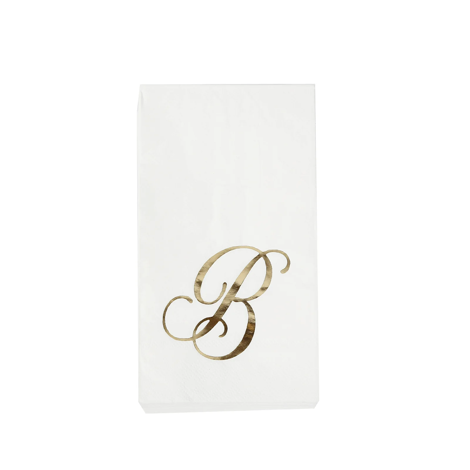 100-Pack Paper Dinner Napkins White with Gold Foil Monogram "B" – 8"x4" Folded, Disposable Party Napkins - Image 7