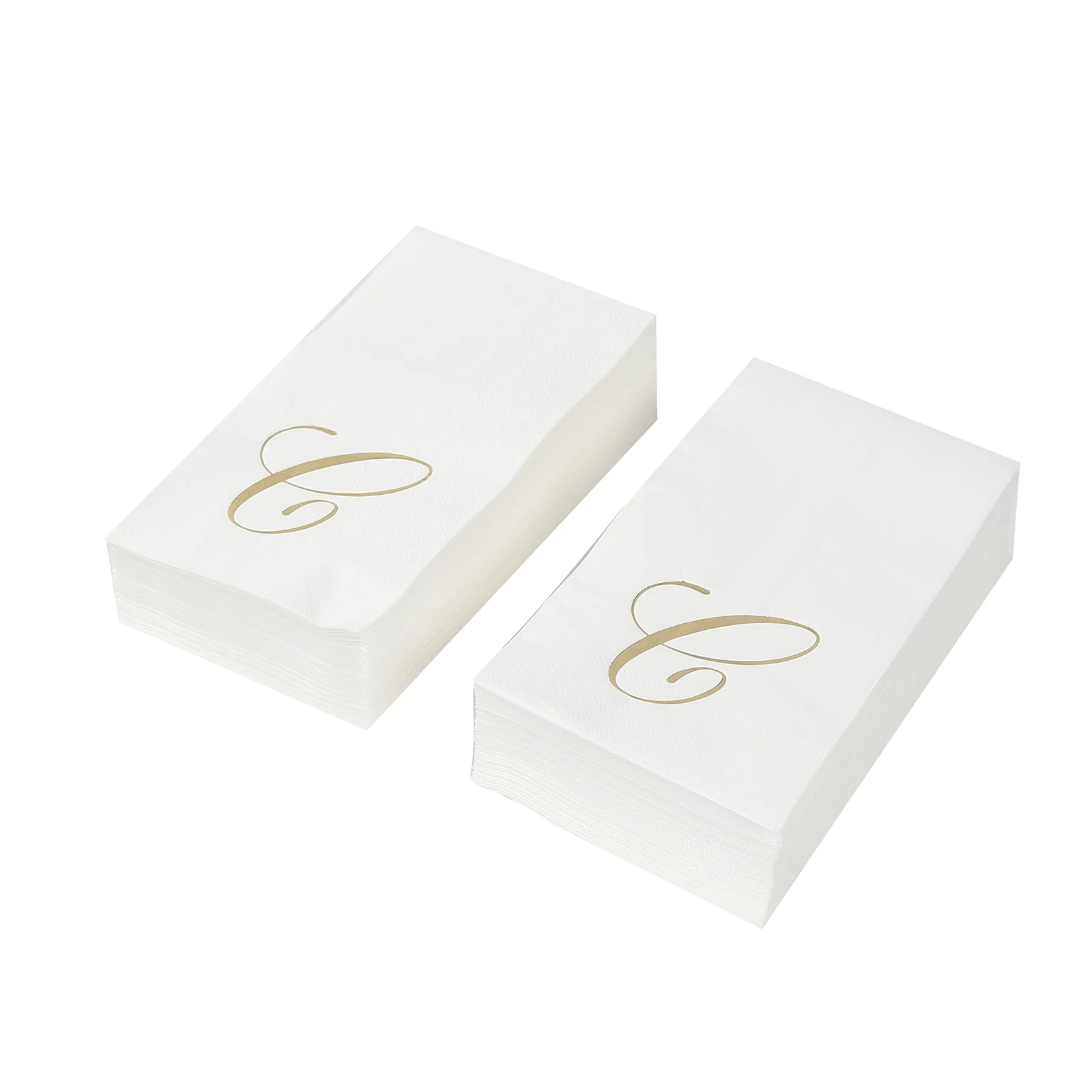 100-Pack Paper Dinner Napkins White with Gold Foil Monogram "C" – 8"x4" Folded, Disposable Party Napkins - Image 9