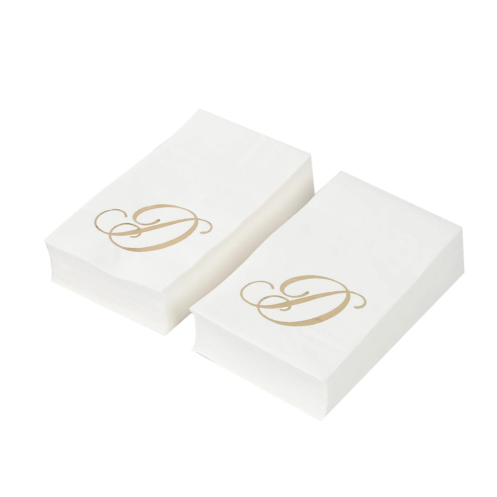 100-Pack Paper Dinner Napkins White with Gold Foil Monogram "D" – 8"x4" Folded, Disposable Party Napkins - Image 6