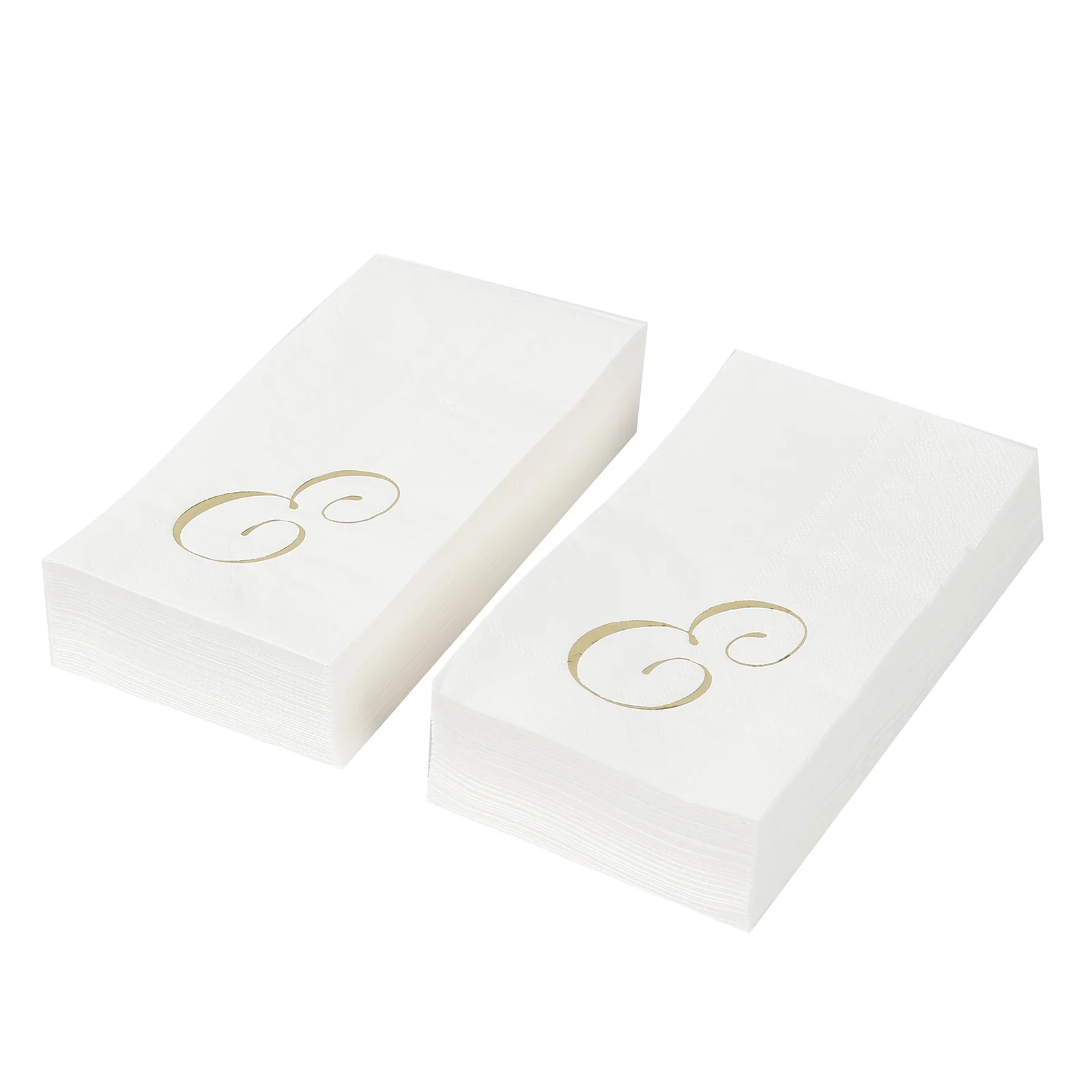 100-Pack Paper Dinner Napkins White with Gold Foil Monogram "E" – 8"x4" Folded, Disposable Party Napkins - Image 6