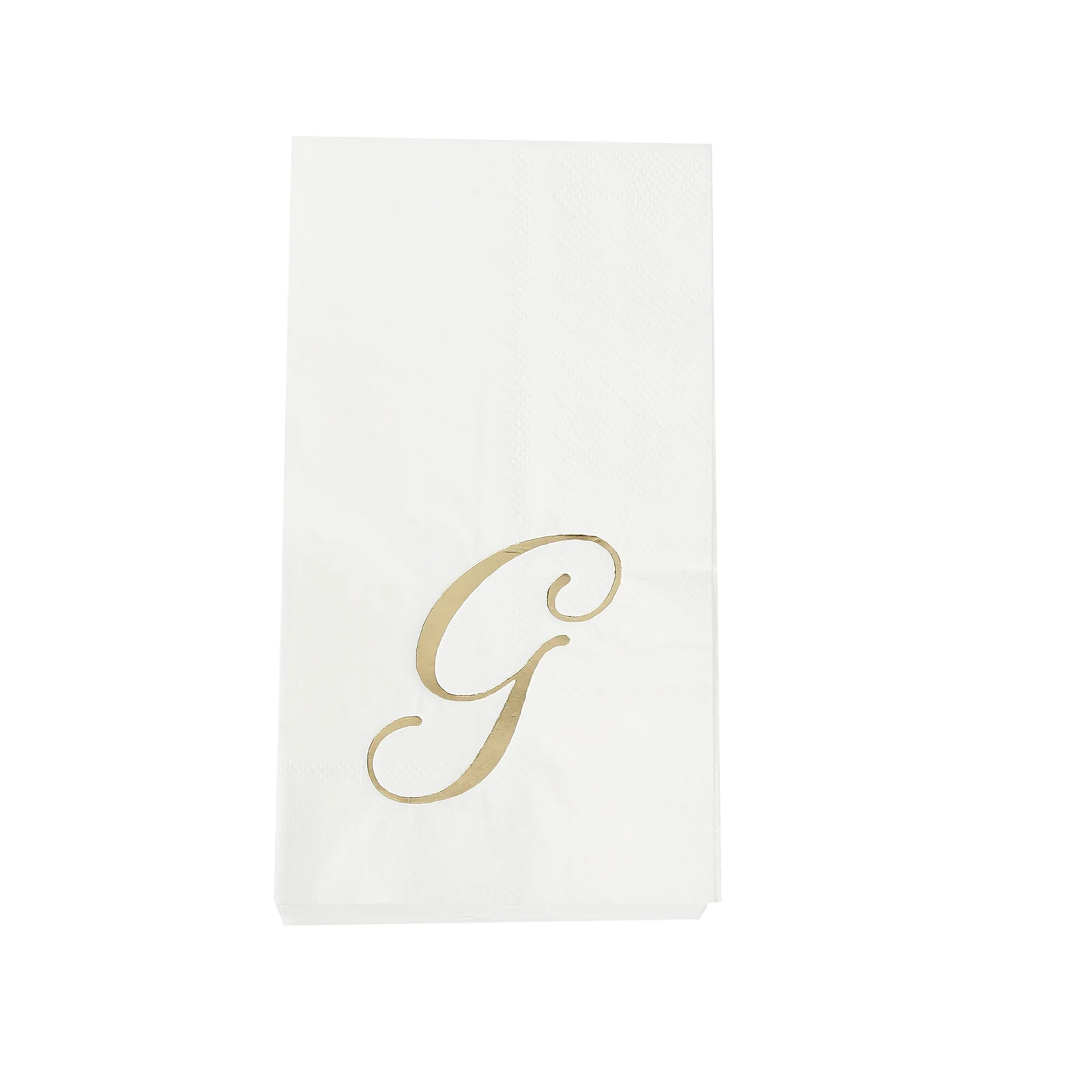 100-Pack Paper Dinner Napkins White with Gold Foil Monogram "G" – 8"x4" Folded, Disposable Party Napkins - Image 2