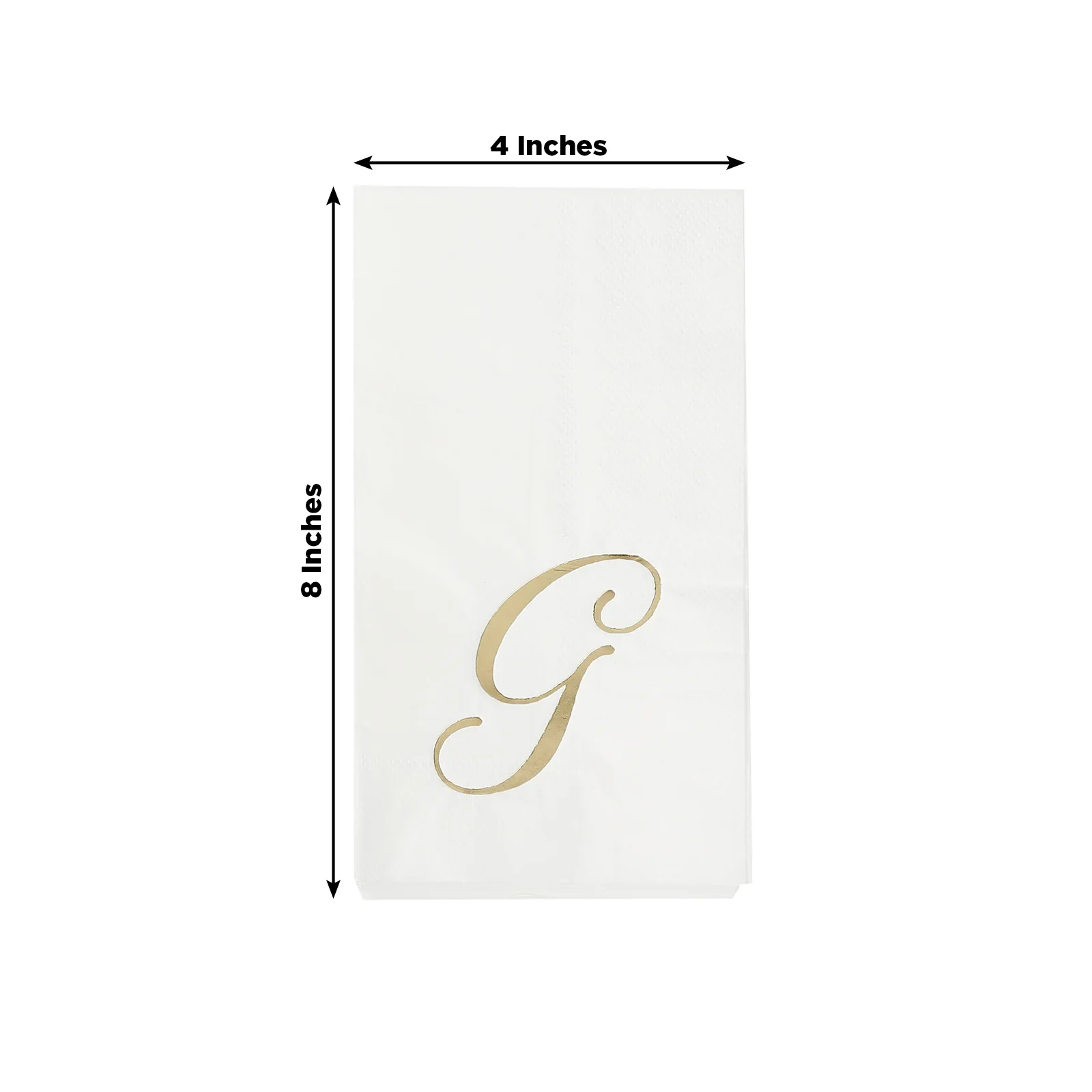 100-Pack Paper Dinner Napkins White with Gold Foil Monogram "G" – 8"x4" Folded, Disposable Party Napkins - Image 3
