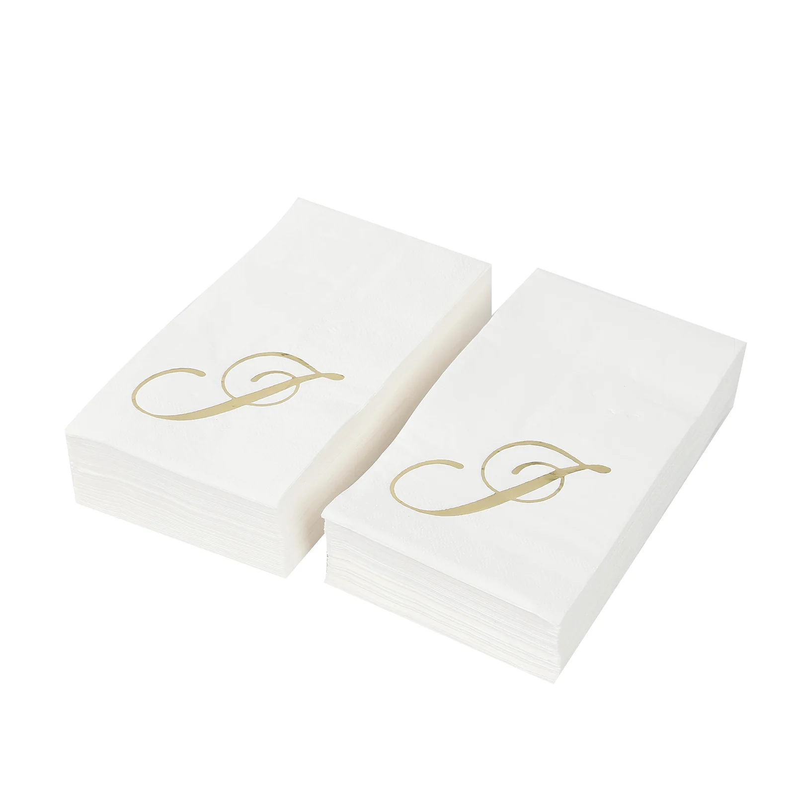 100-Pack Paper Dinner Napkins White with Gold Foil Monogram "J" – 8"x4" Folded, Disposable Party Napkins - Image 6