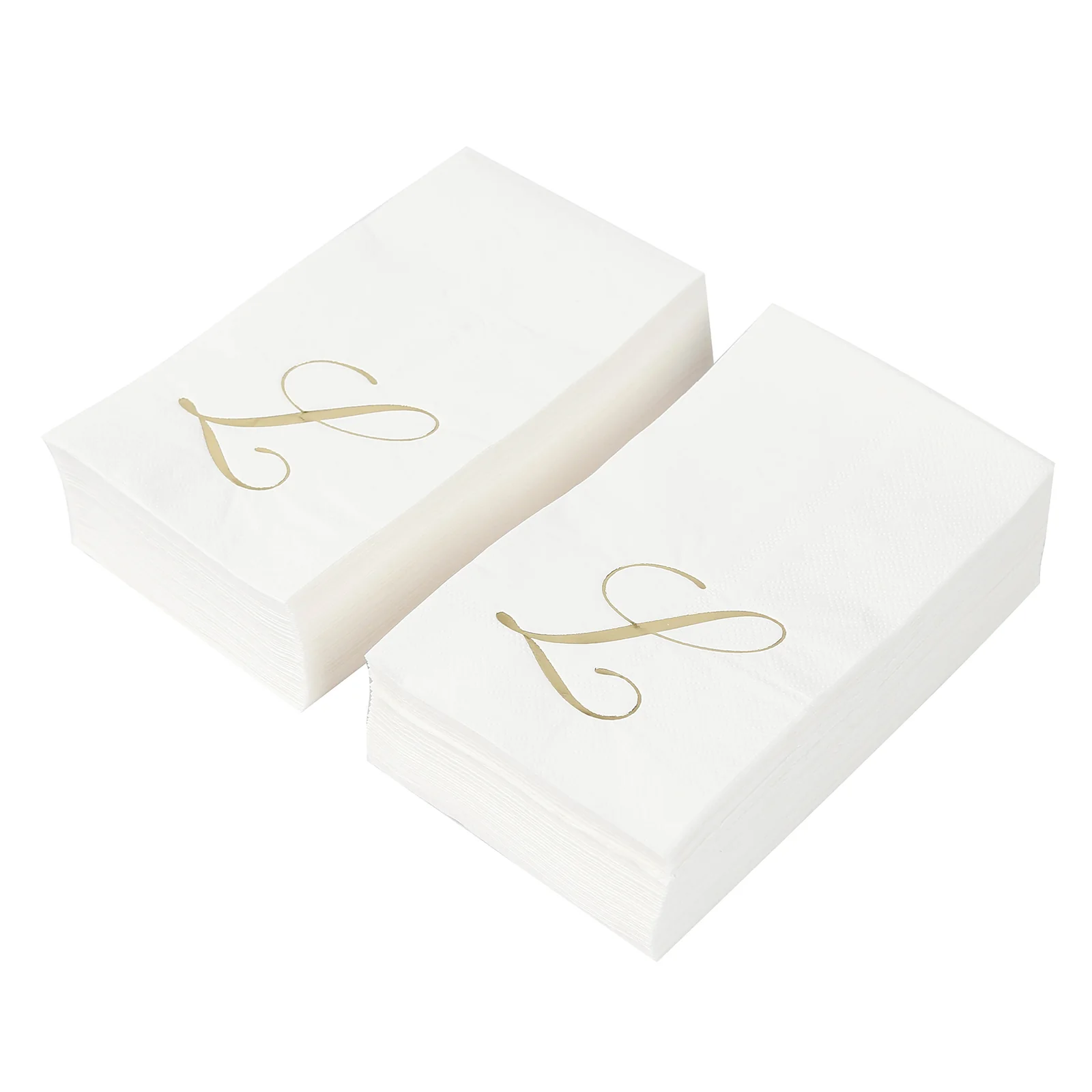 100-Pack Paper Dinner Napkins White with Gold Foil Monogram "L" – 8"x4" Folded, Disposable Party Napkins - Image 6