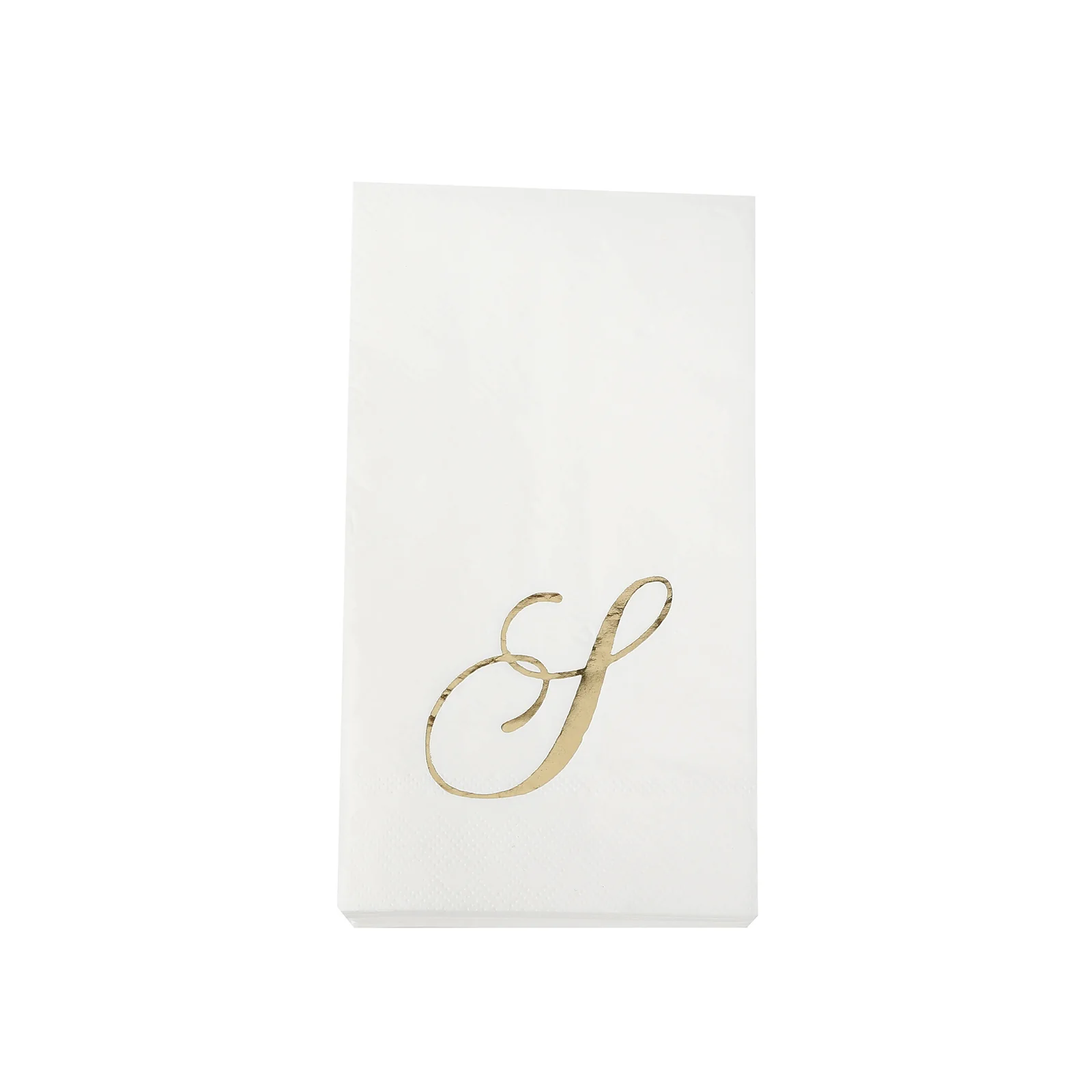 100-Pack Paper Dinner Napkins White with Gold Foil Monogram "S" – 8"x4" Folded, Disposable Party Napkins - Image 2