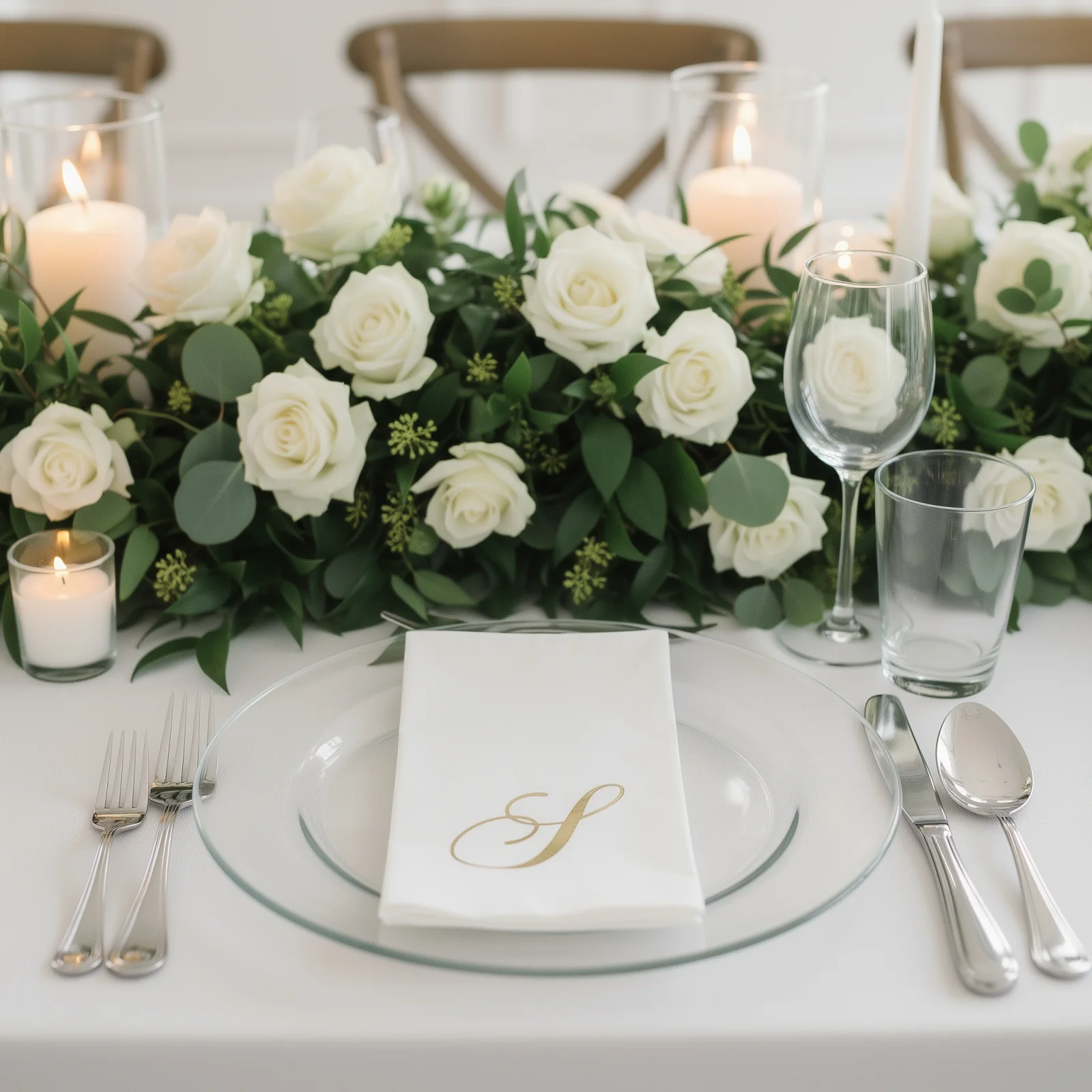 100-Pack Paper Dinner Napkins White with Gold Foil Monogram "S" – 8"x4" Folded, Disposable Party Napkins - Image 7
