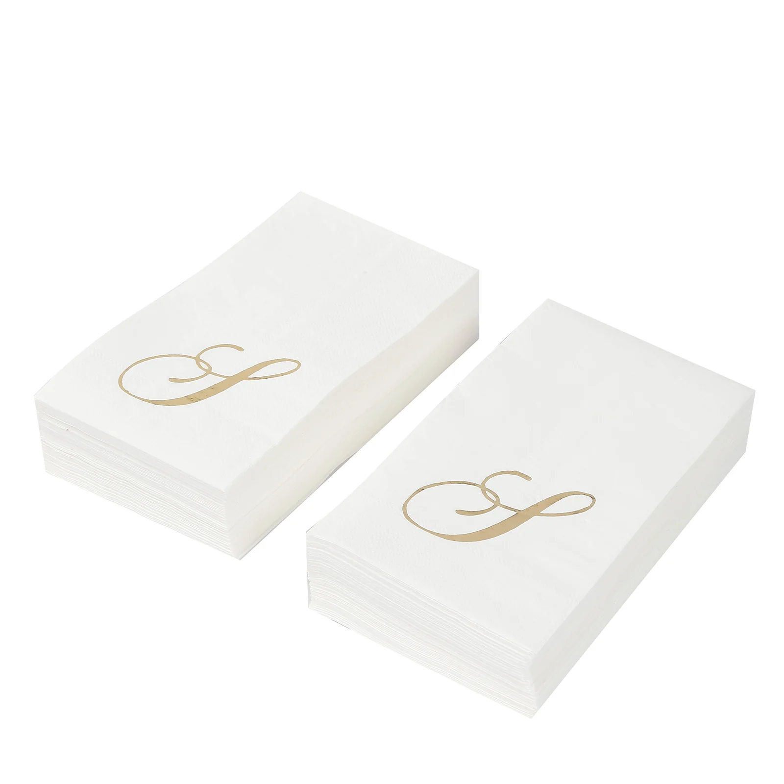 100-Pack Paper Dinner Napkins White with Gold Foil Monogram "S" – 8"x4" Folded, Disposable Party Napkins - Image 9