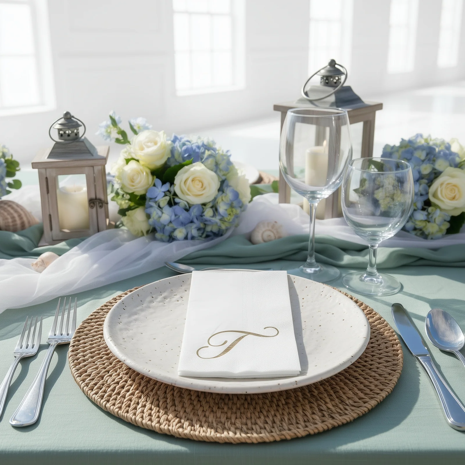 100-Pack Paper Dinner Napkins White with Gold Foil Monogram "T" – 8"x4" Folded, Disposable Party Napkins - Image 8