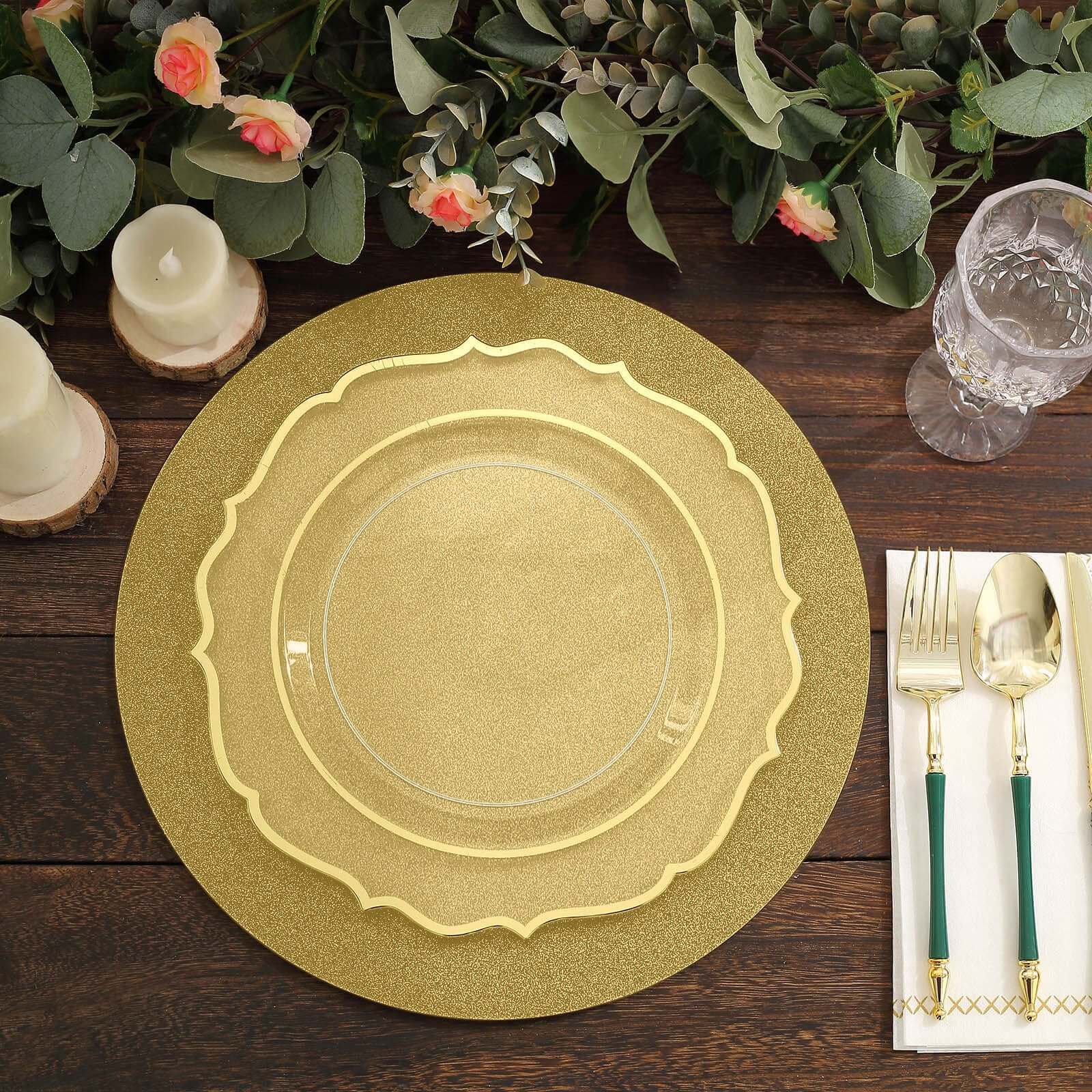 20-Pack Disposable Table Placemats 13" Gold Glitter - 210GSM Paper Placemats for Dazzling Events - Image 8