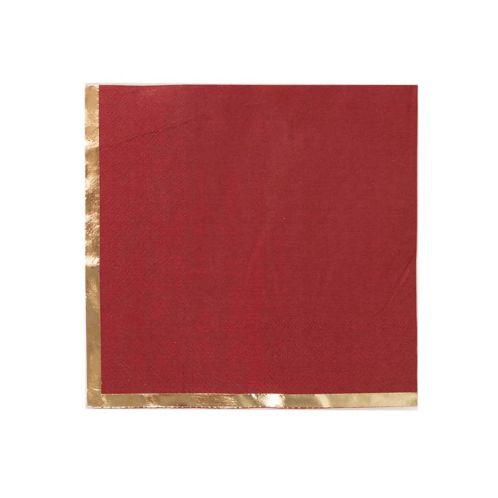 50-Pack Paper Beverage Napkins 2 Ply Burgundy with Gold Foil Edge 6.5"x6.5" - Soft Disposable Cocktail Napkins - Image 8