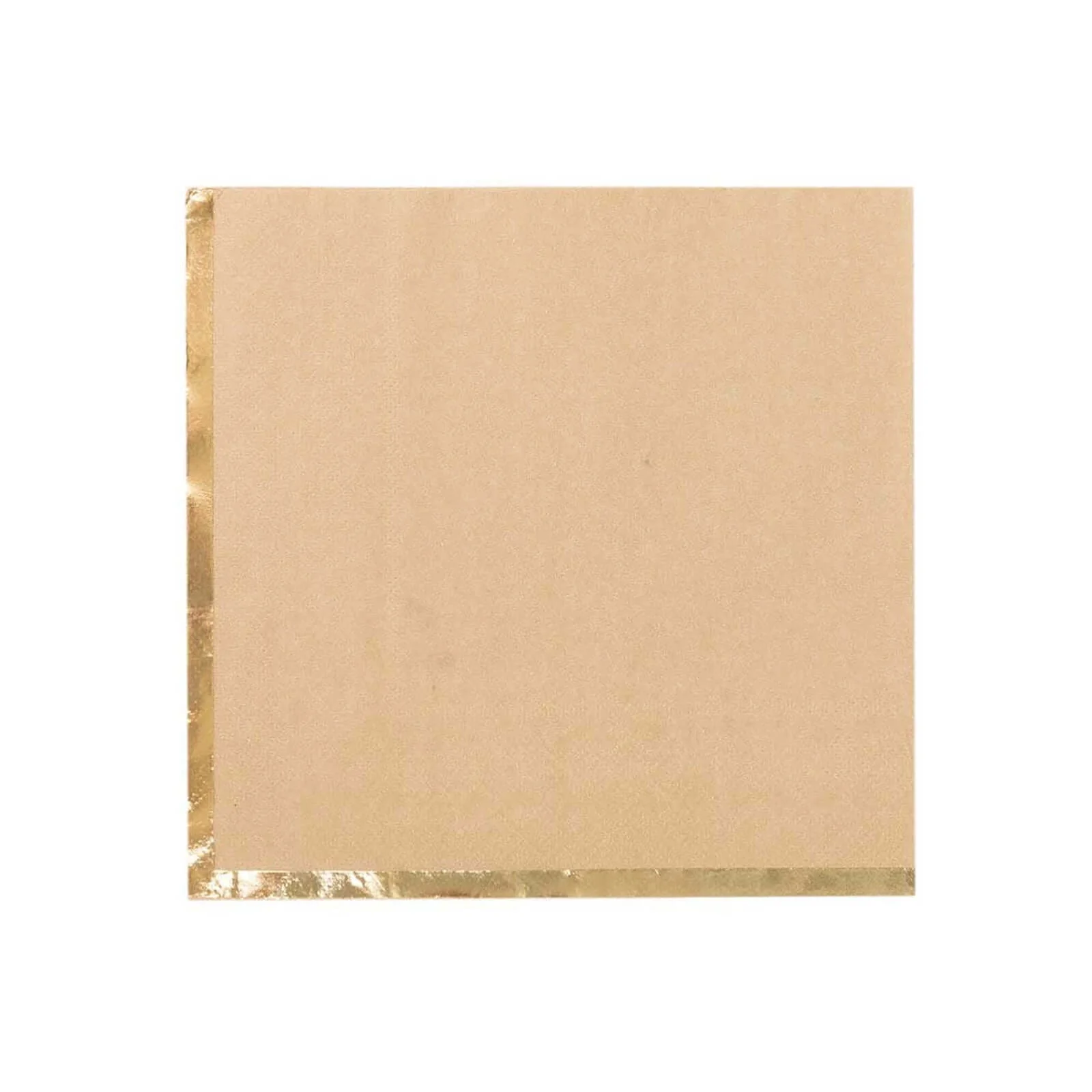 50-Pack Paper Beverage Napkins 2 Ply Natural with Gold Foil Edge 6.5"x6.5" - Soft Disposable Cocktail Napkins - Image 8