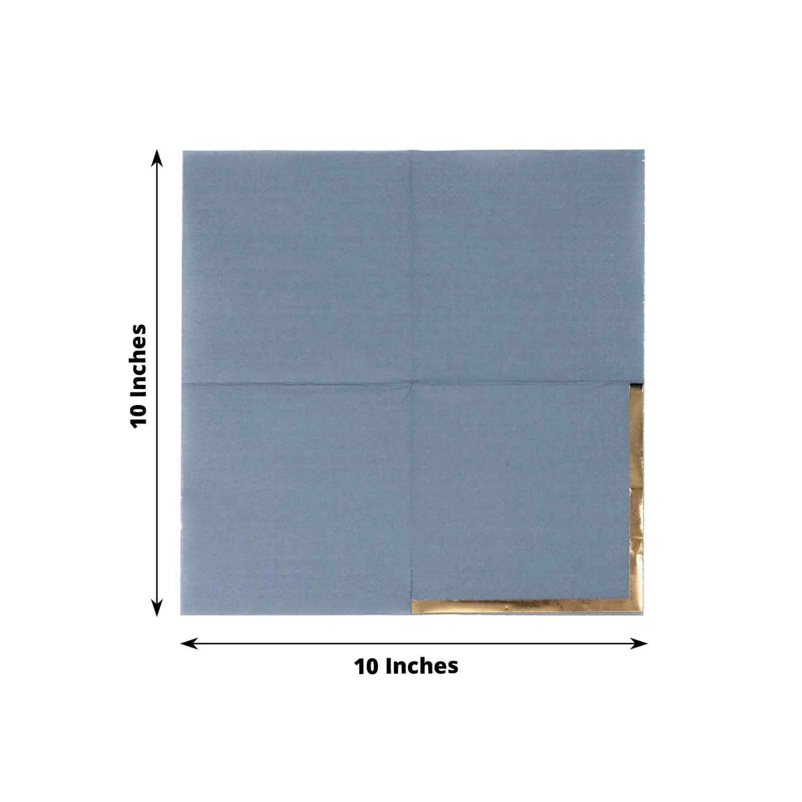 50-Pack Paper Beverage Napkins 2 Ply Dusty Blue with Gold Foil Edge 5"x5" - Soft Disposable Cocktail Napkins 18GSM - Image 3