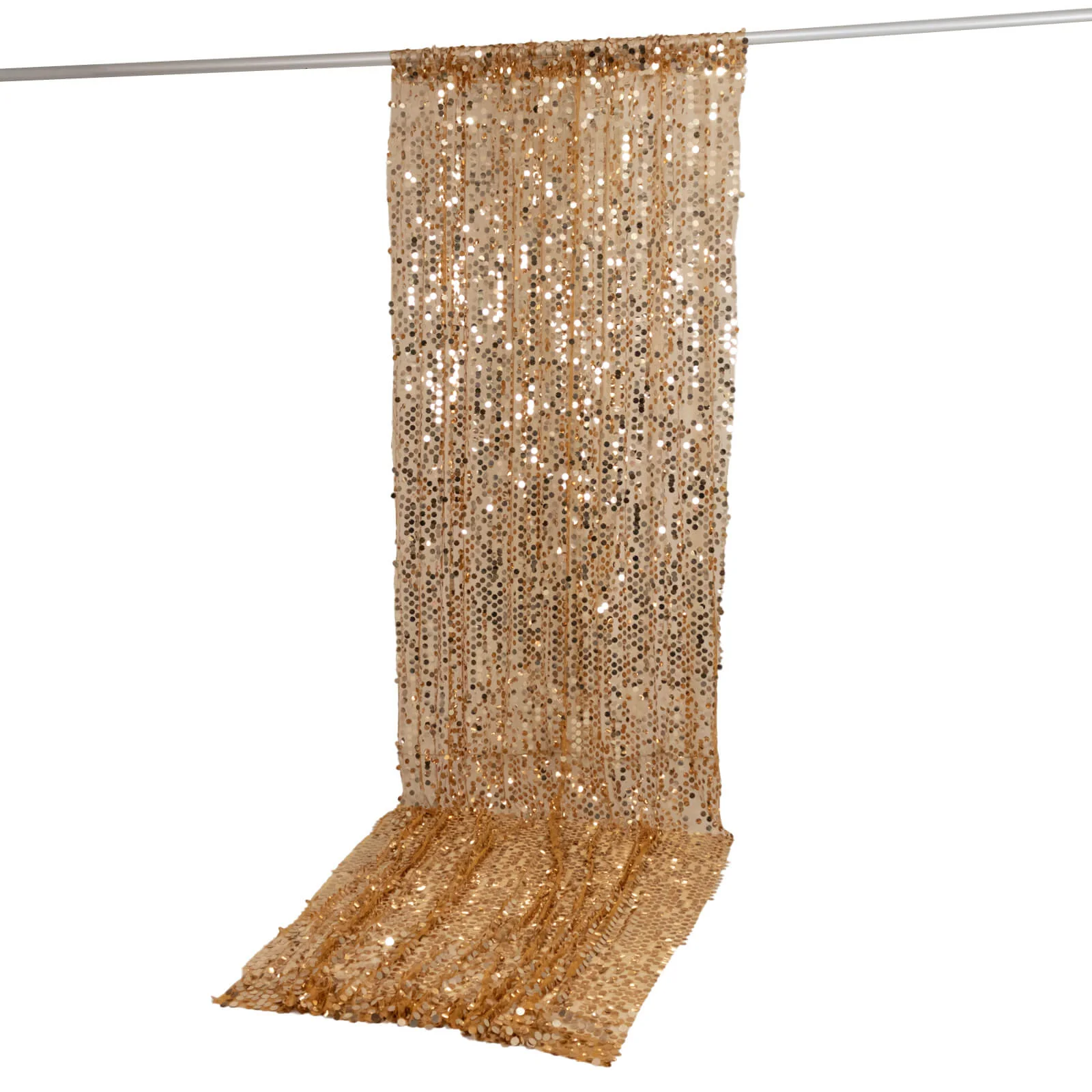 Large Payette Sequin Backdrop Curtain Gold 5ft x 12ft - Big Round Sequin Event Photography Panel with Rod Pocket - Image 6