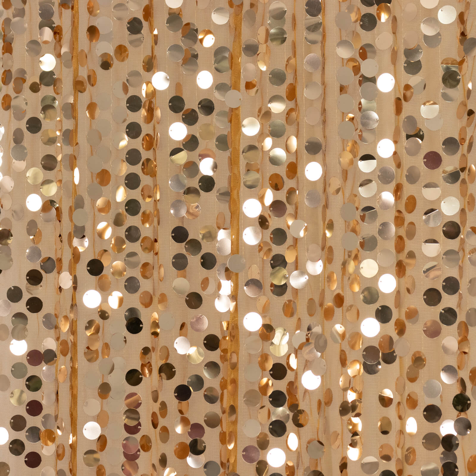 Large Payette Sequin Backdrop Curtain Gold 5ft x 12ft - Big Round Sequin Event Photography Panel with Rod Pocket - Image 8